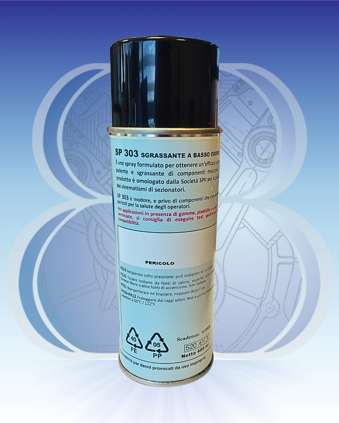 SP 303 – Detergente spray per componenti meccanici