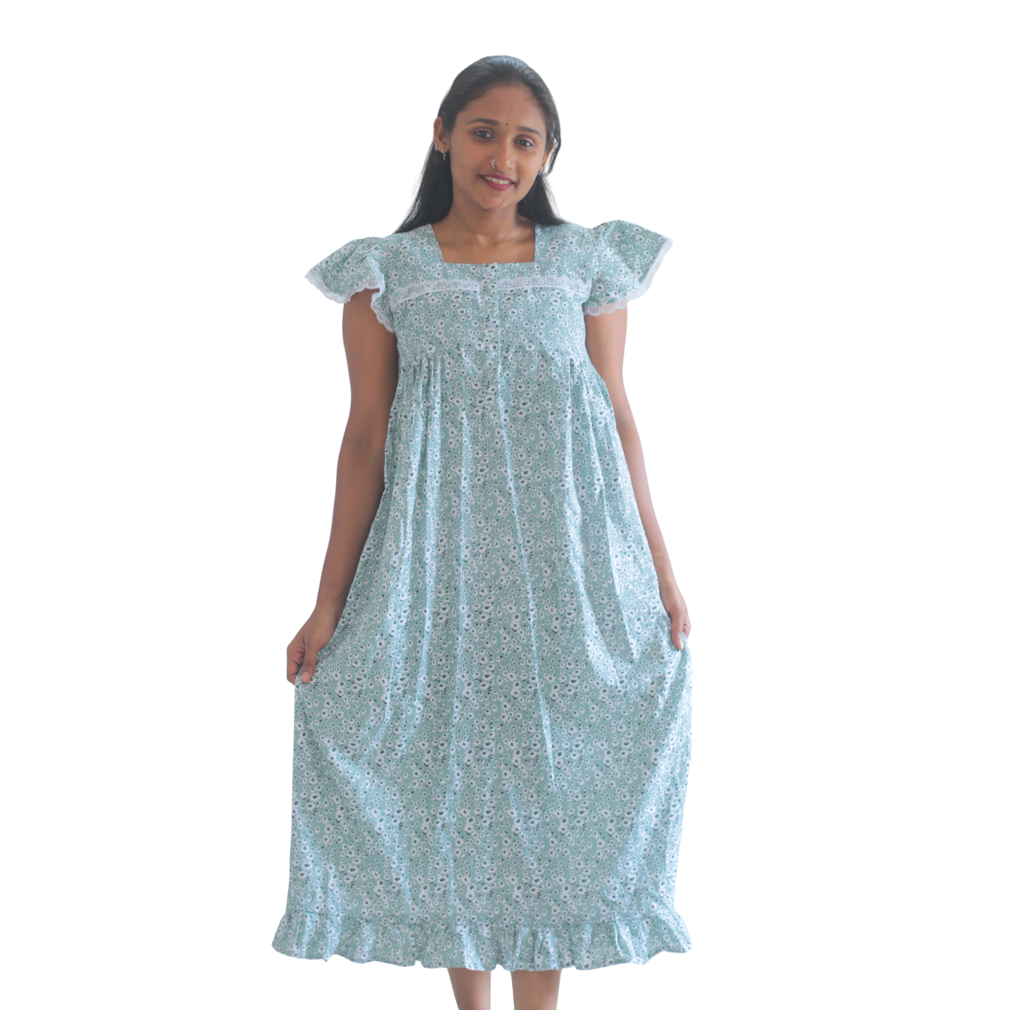 Butterfly Sleeves Feeding Short Nighty