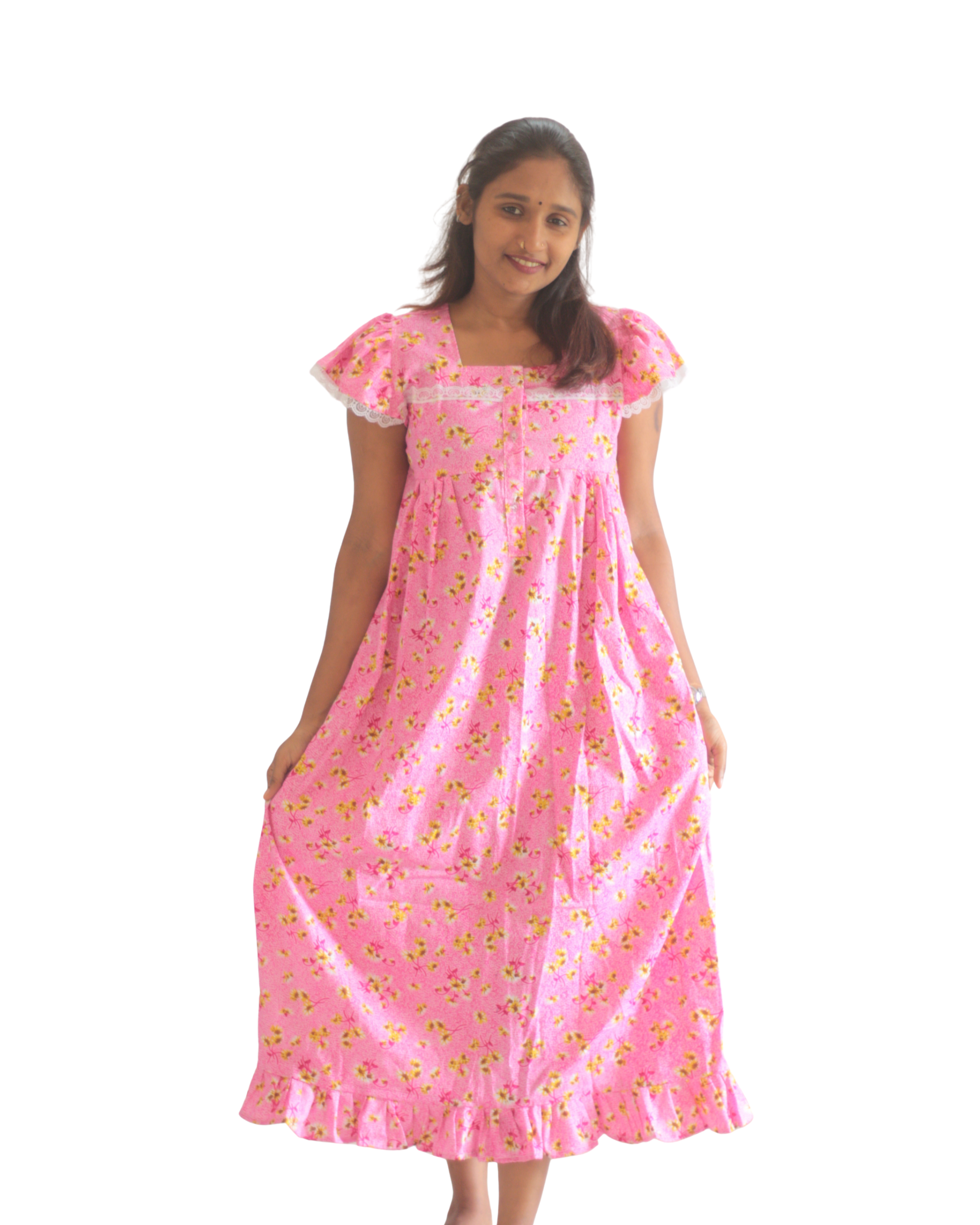 Butterfly Sleeves Feeding Friendly Short Nighty