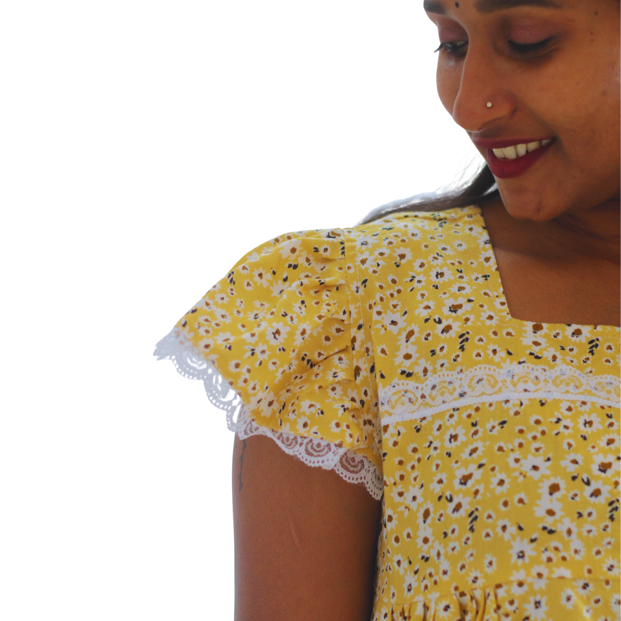 Butterfly Sleeves Feeding Short Nighty