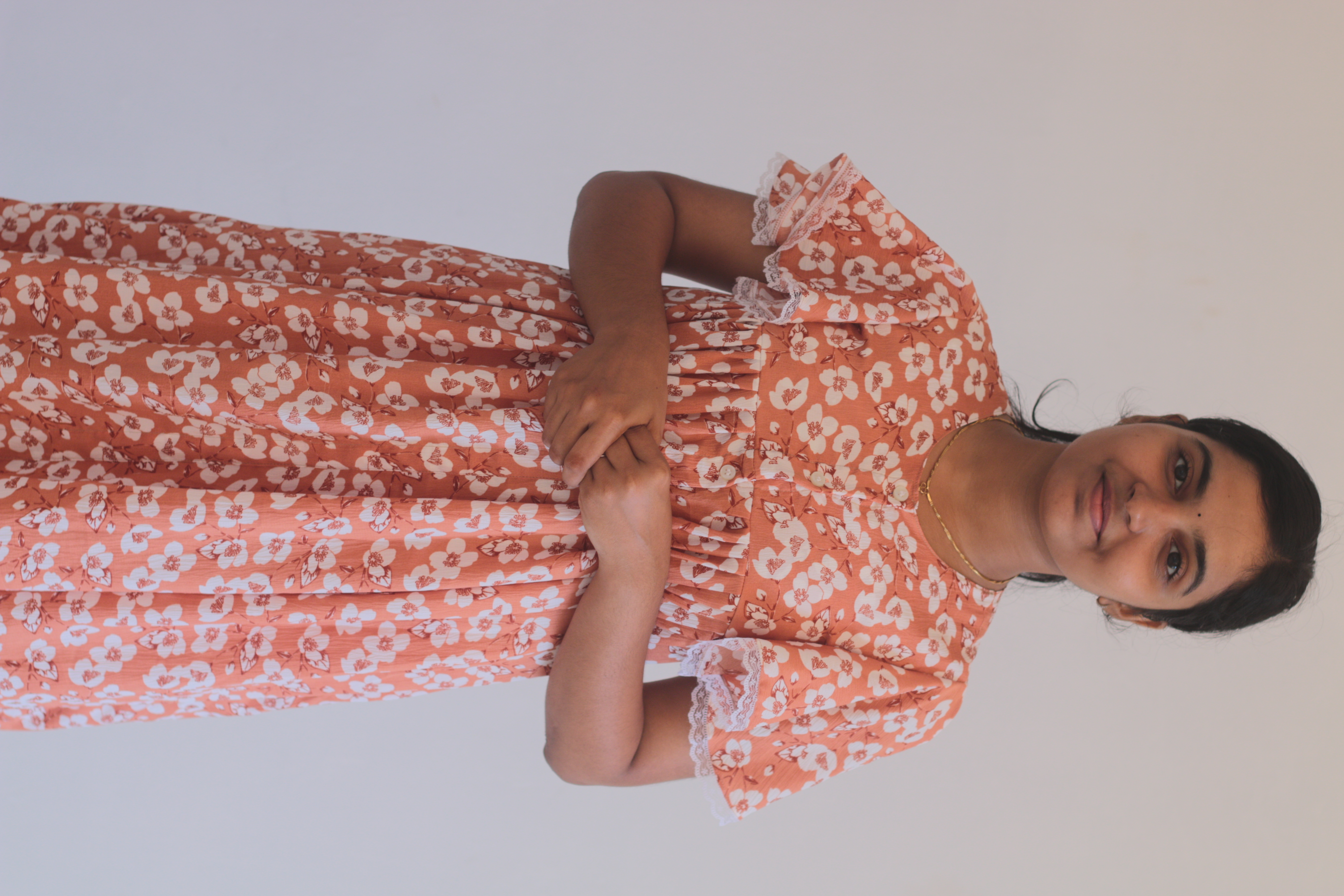 Floral Sleeves feeding short nighty