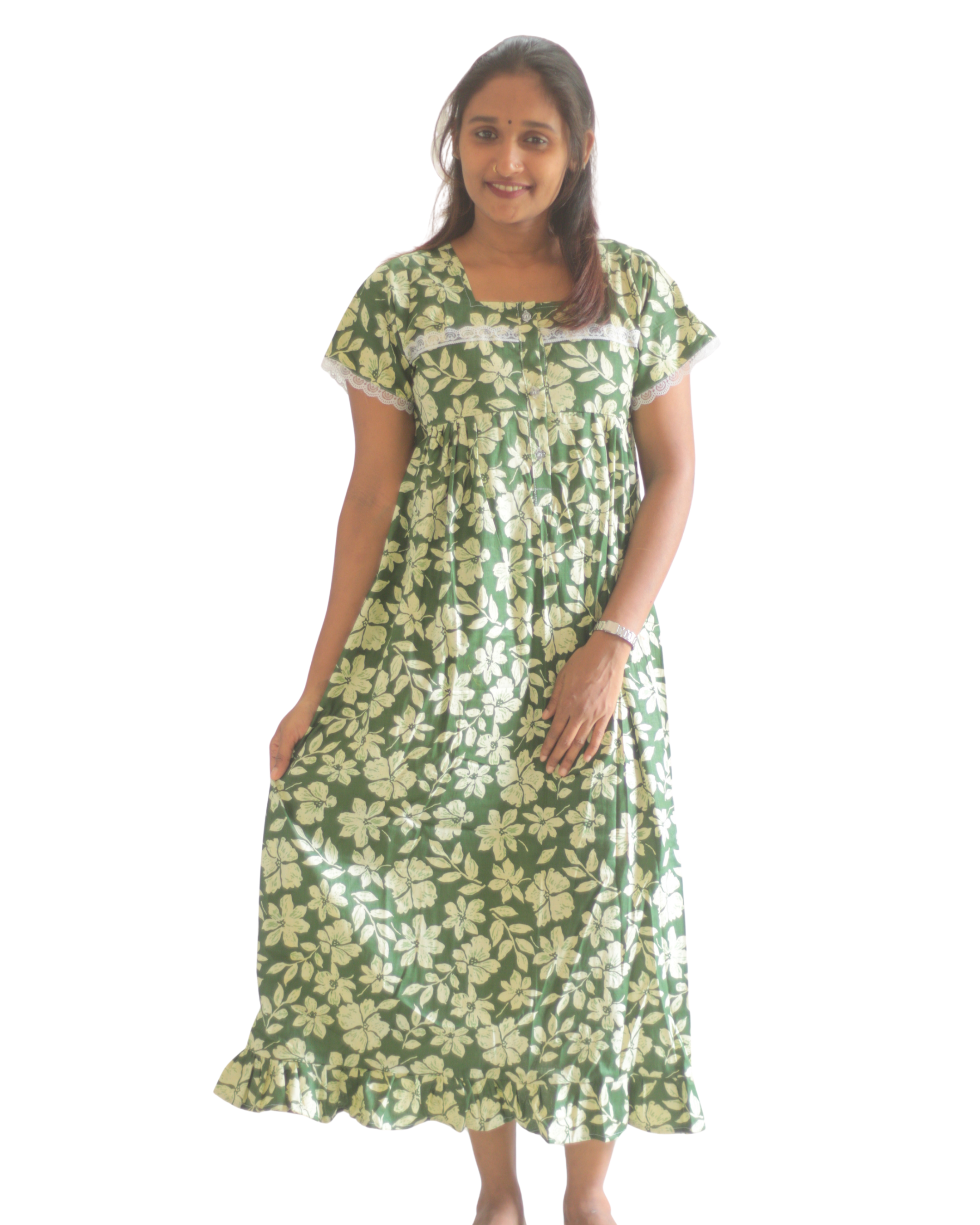 Normal Sleeves Feeding Short Nighty