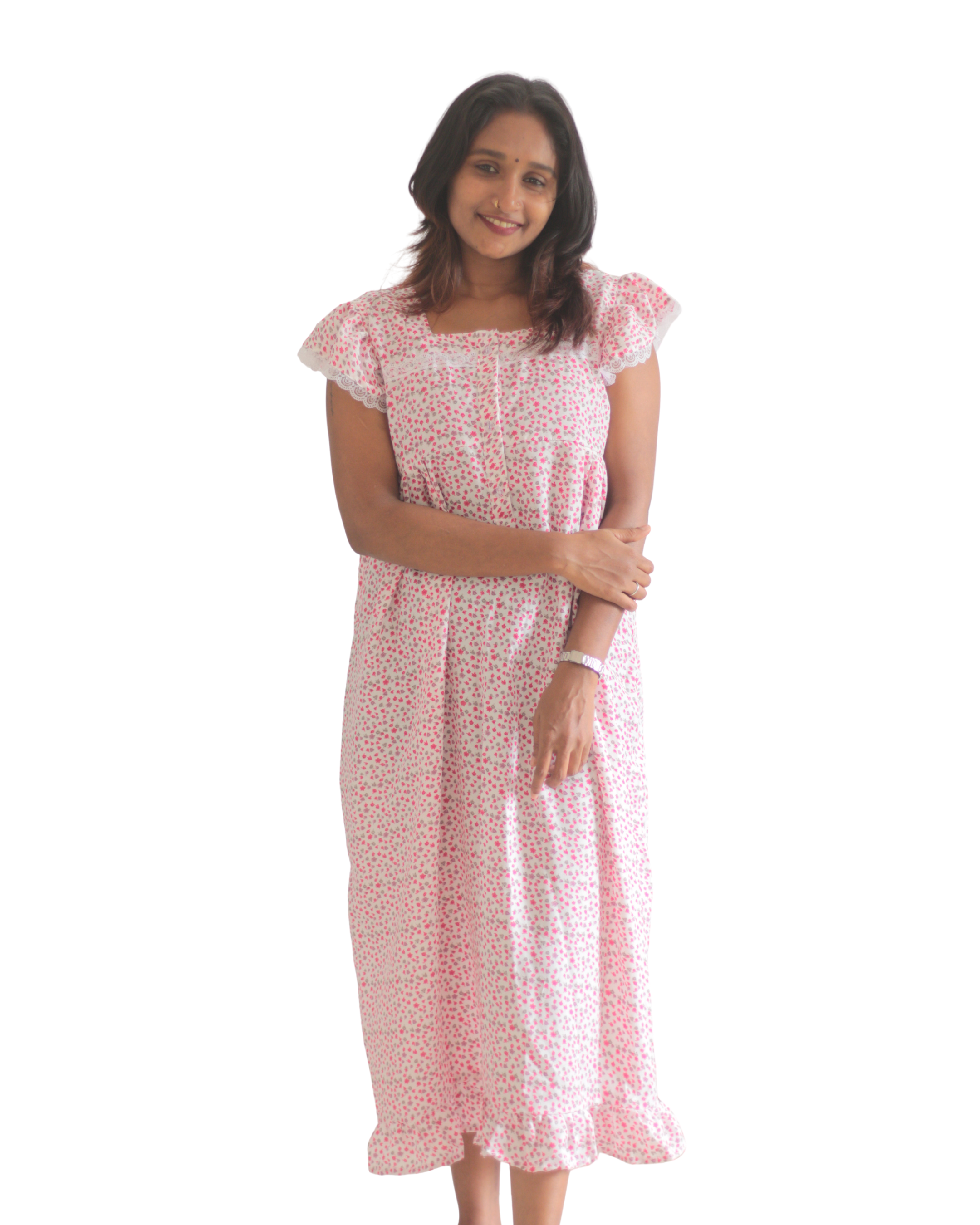 Butterfly Sleeves Feeding Friendly Short Nighty