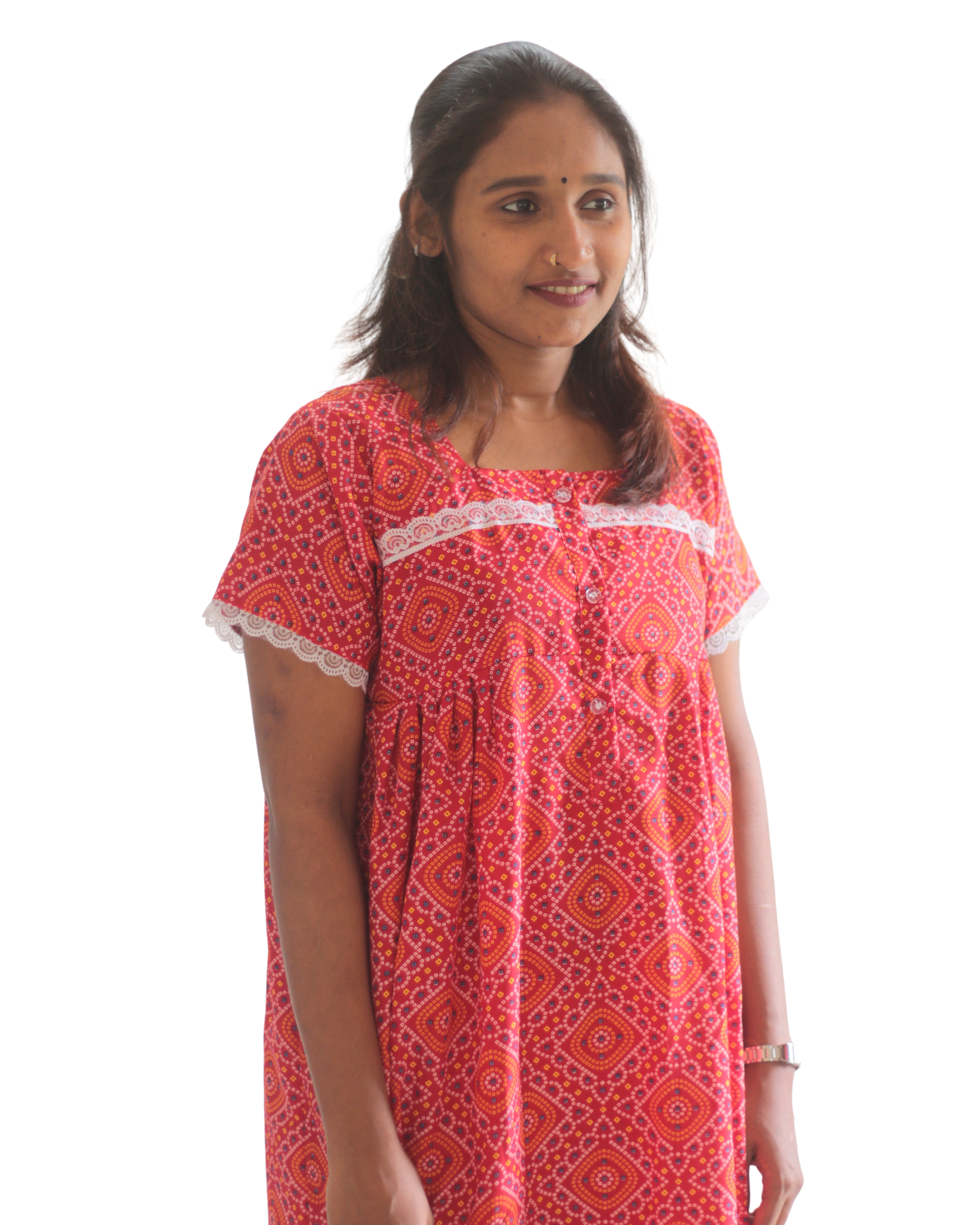 Normal sleeves short nighty