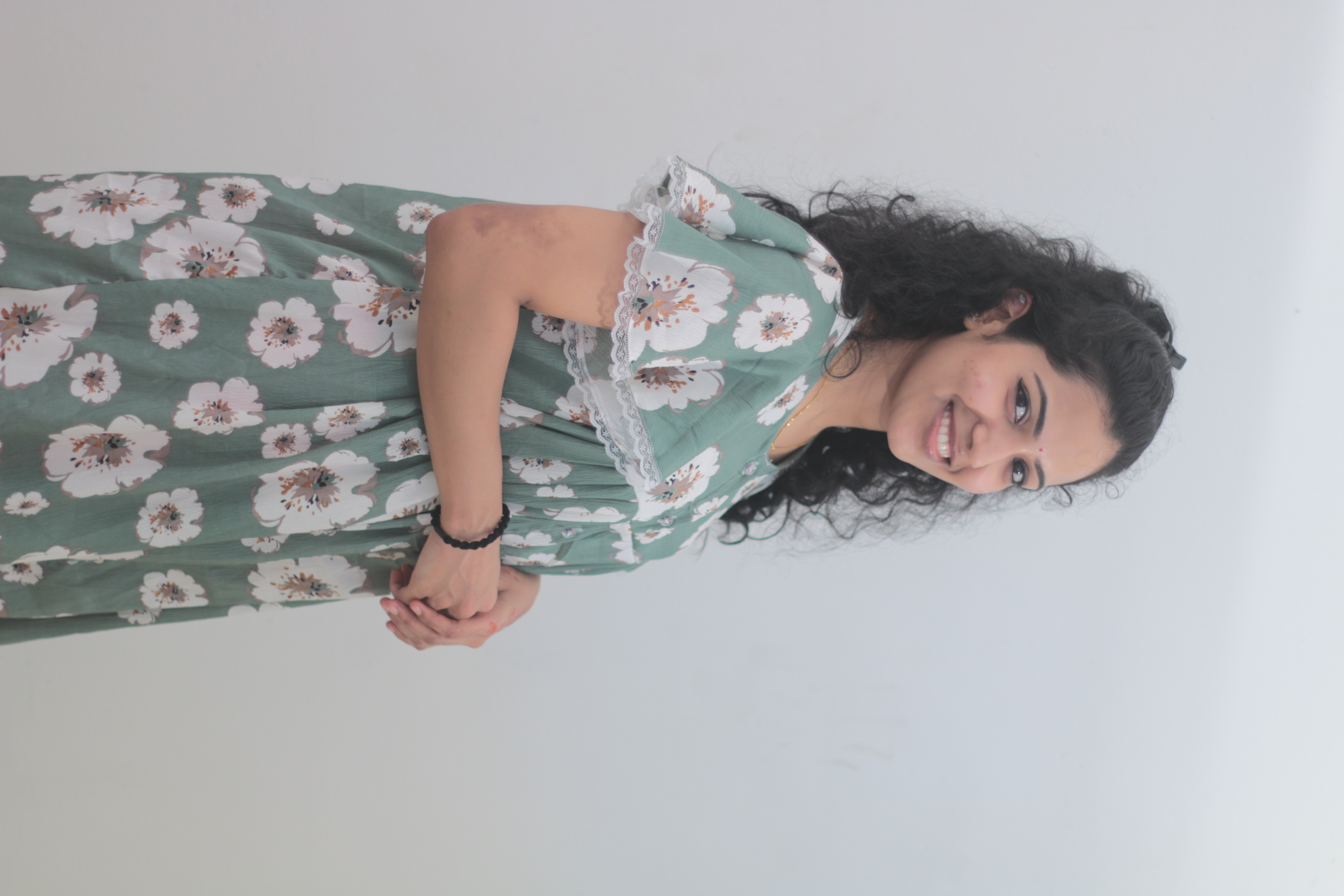 Floral Sleeves feeding short nighty