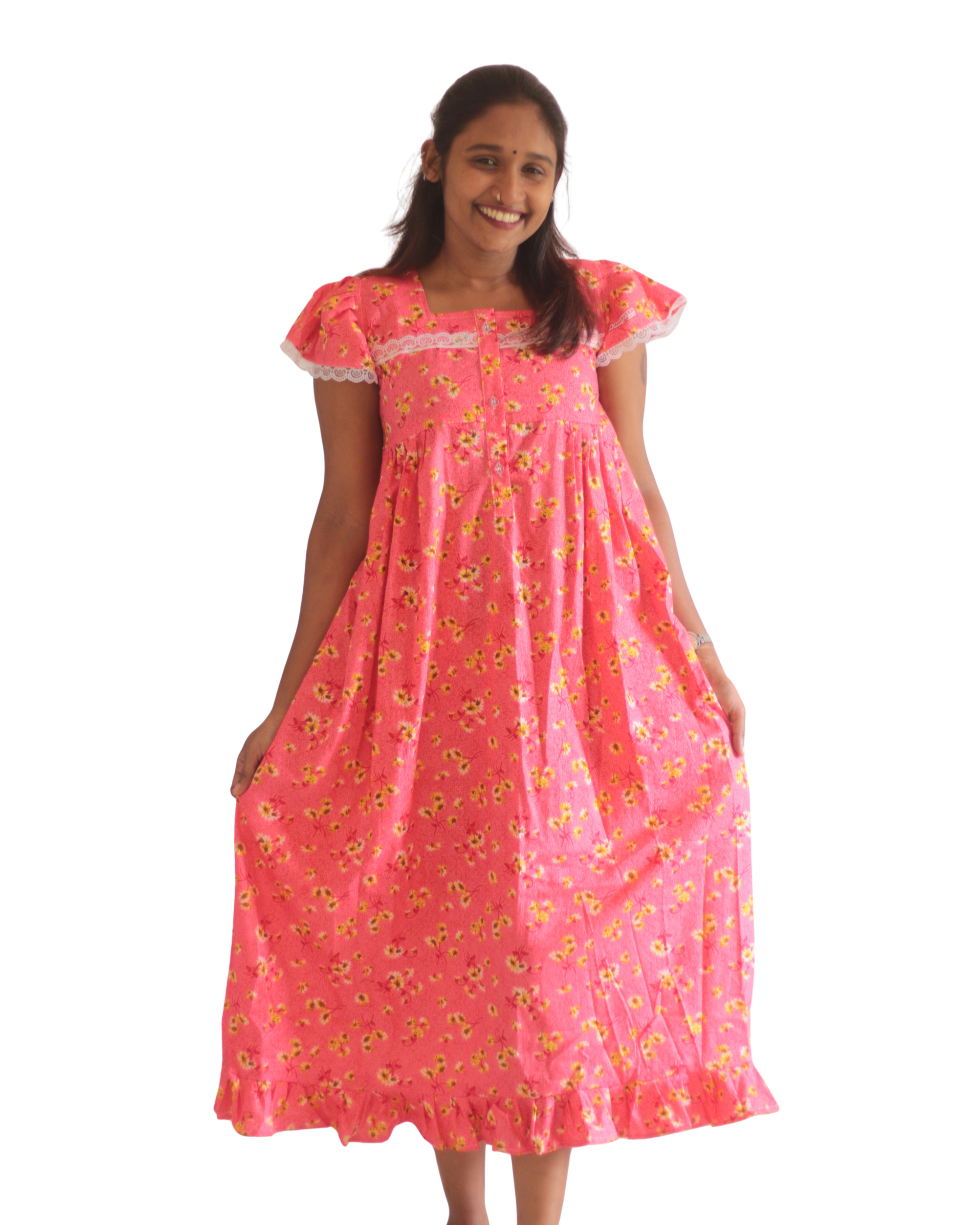 Butterfly Sleeves Feeding Friendly Short Nighty