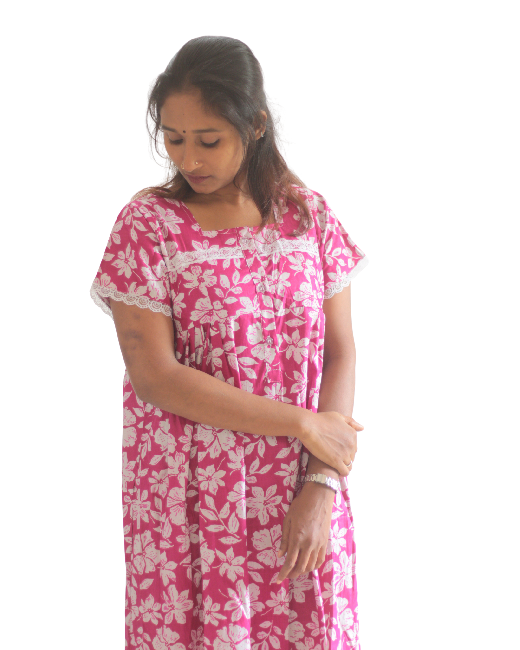 Normal Sleeves Feeding Short Nighty