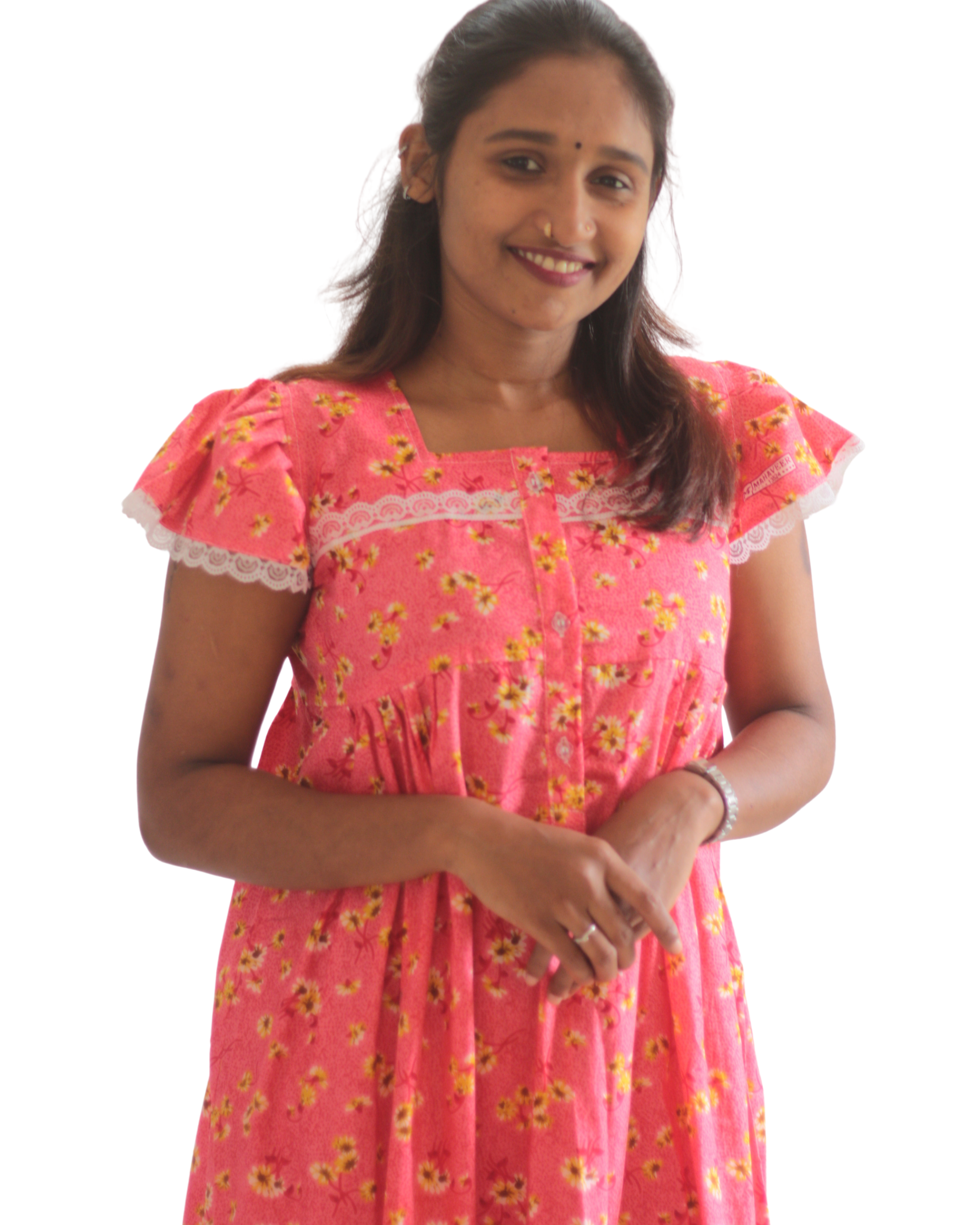 Butterfly Sleeves Feeding Friendly Short Nighty