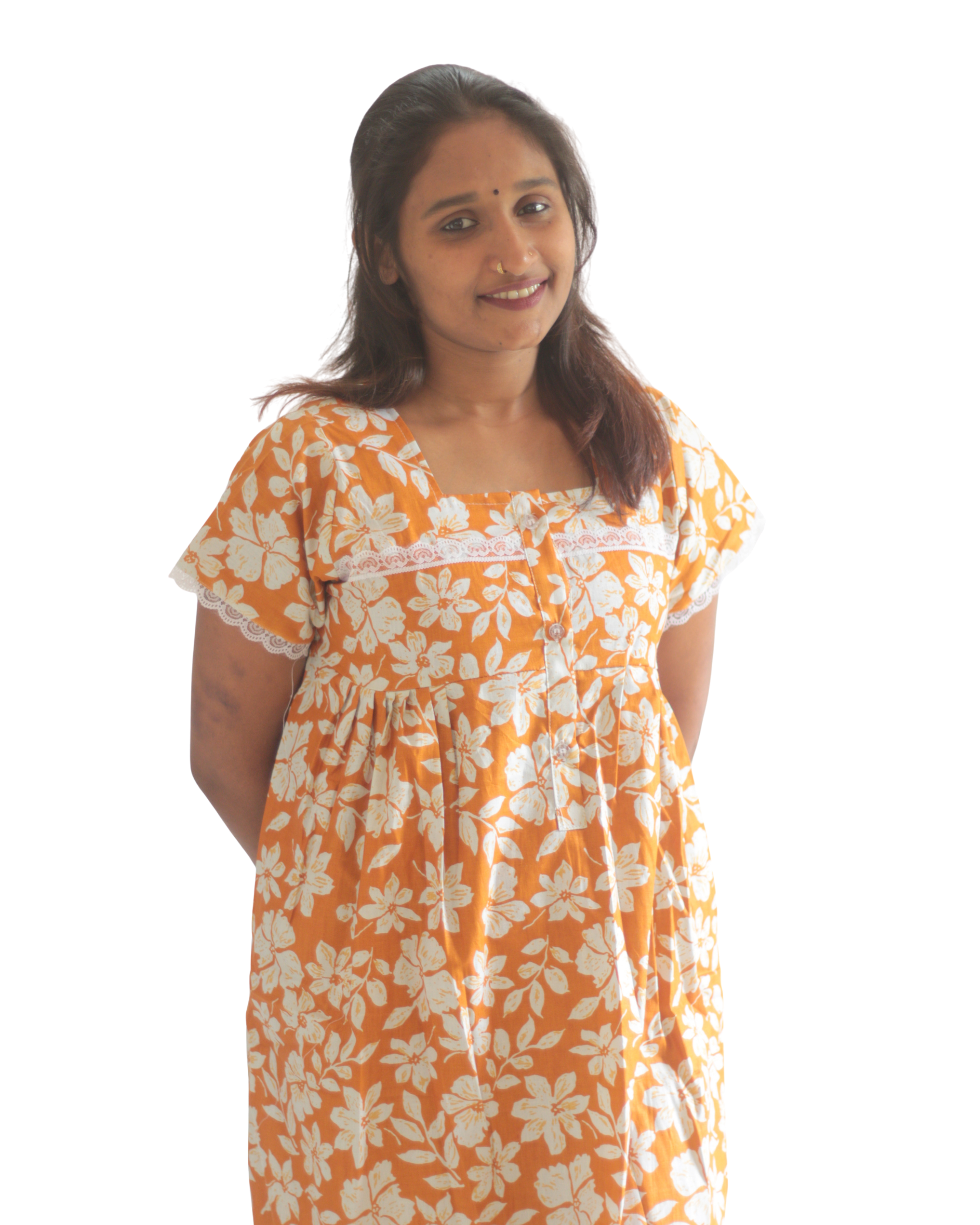 Normal Sleeves Feeding Short Nighty