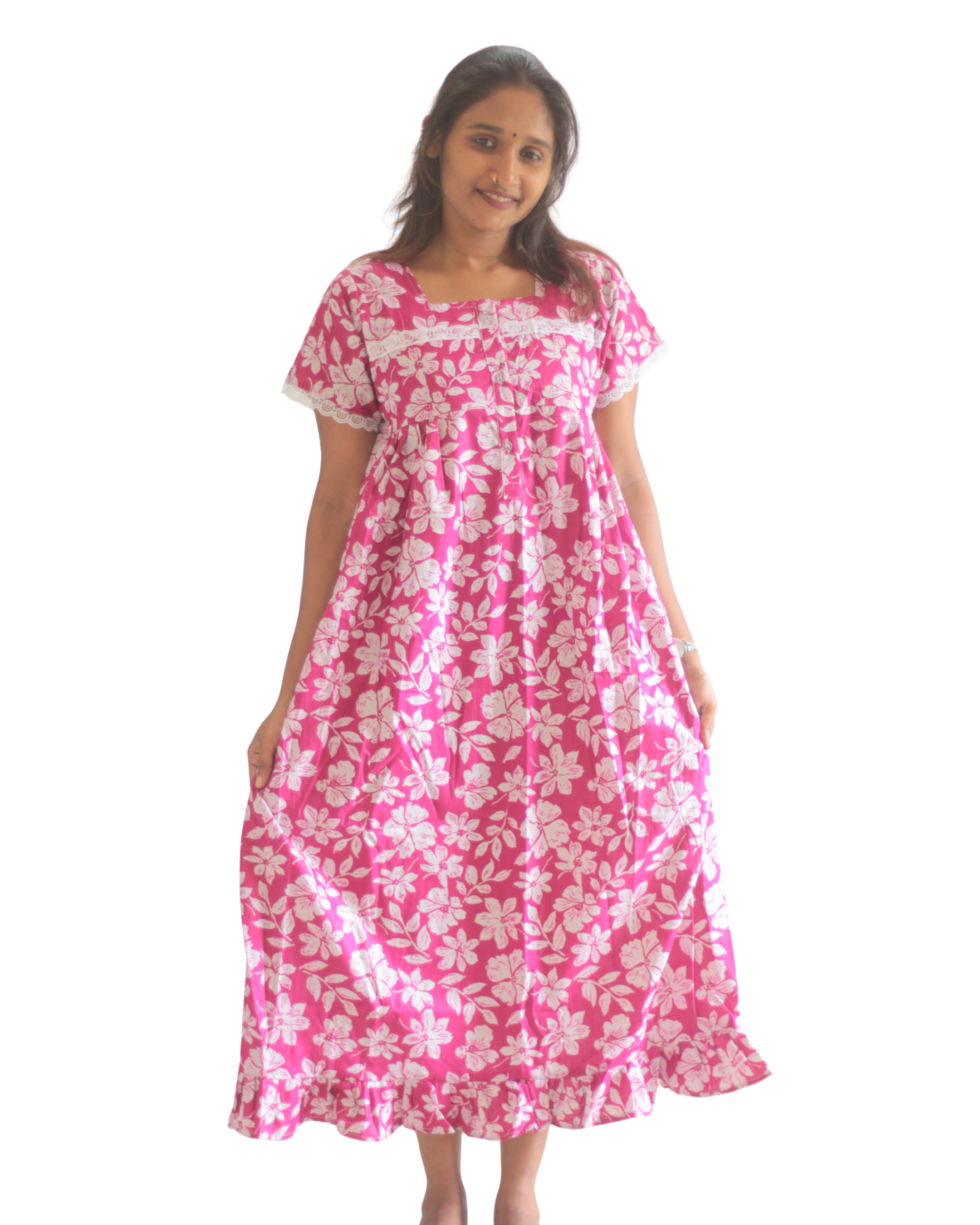 Normal Sleeves Feeding Short Nighty