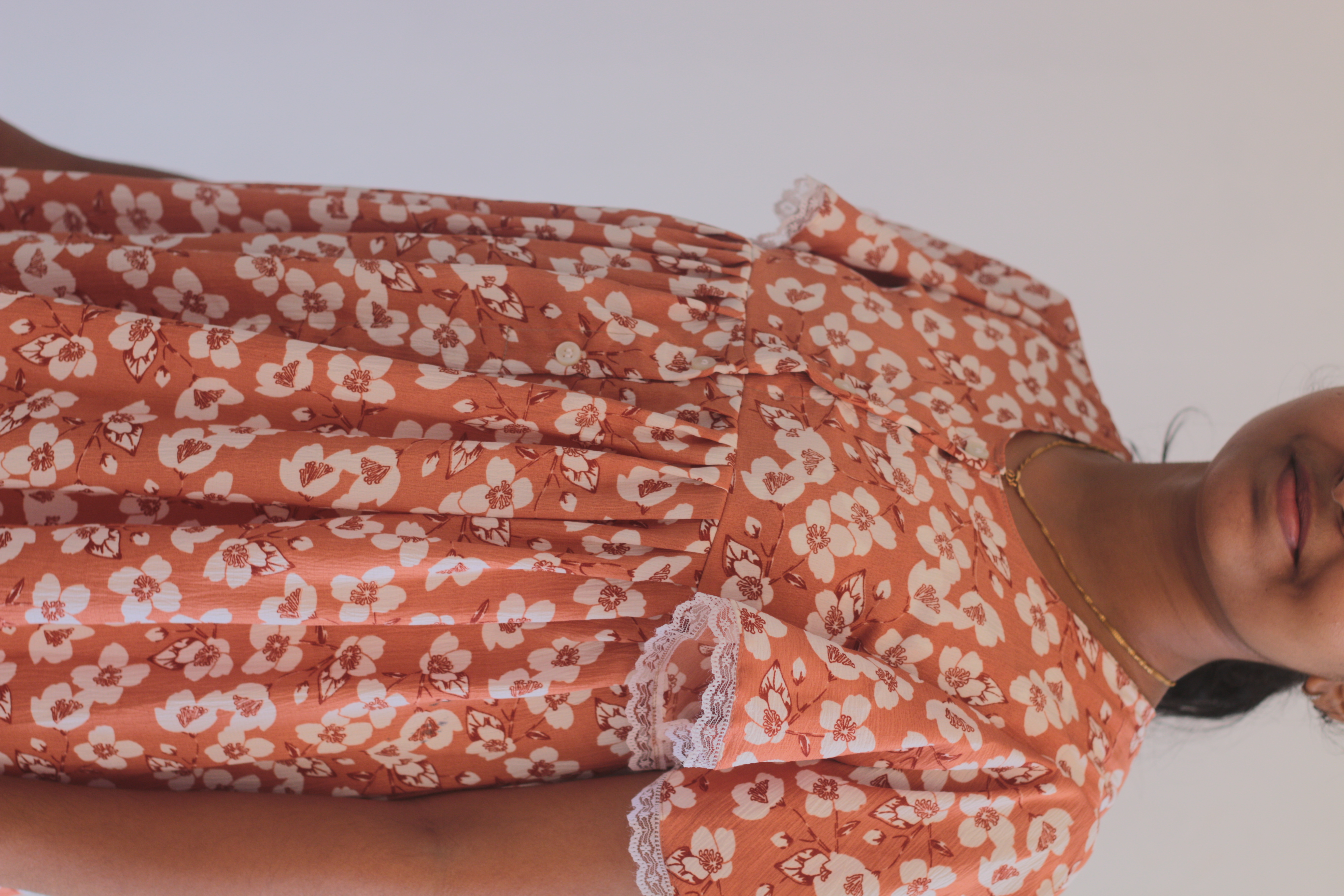 Floral Sleeves feeding short nighty