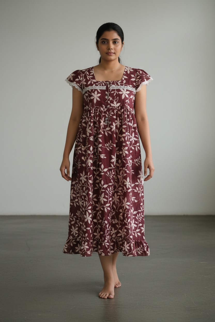 Butterfly Sleeves Feeding Friendly Short Nighty