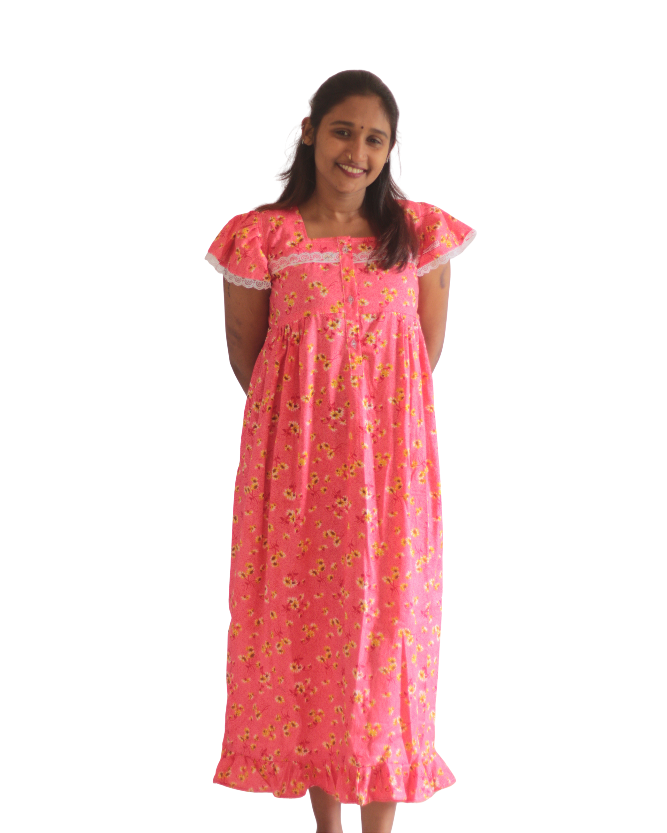 Butterfly Sleeves Feeding Friendly Short Nighty