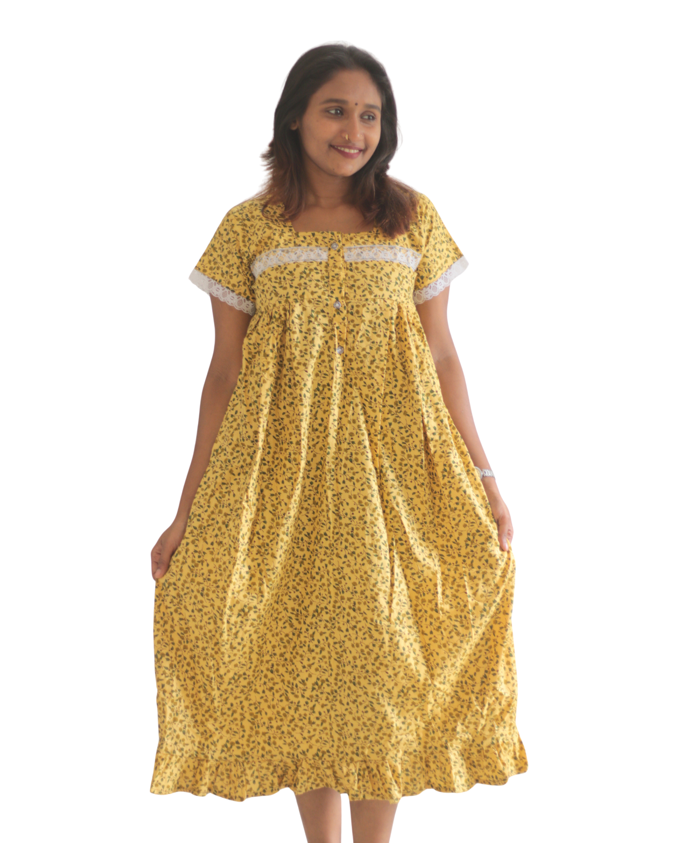 Normal sleeves short nighty