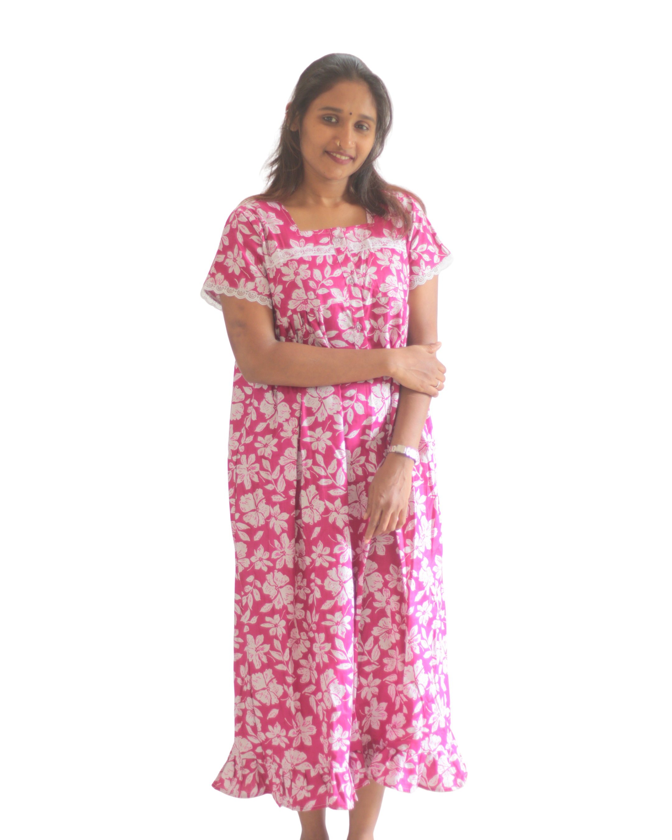 Normal Sleeves Feeding Short Nighty