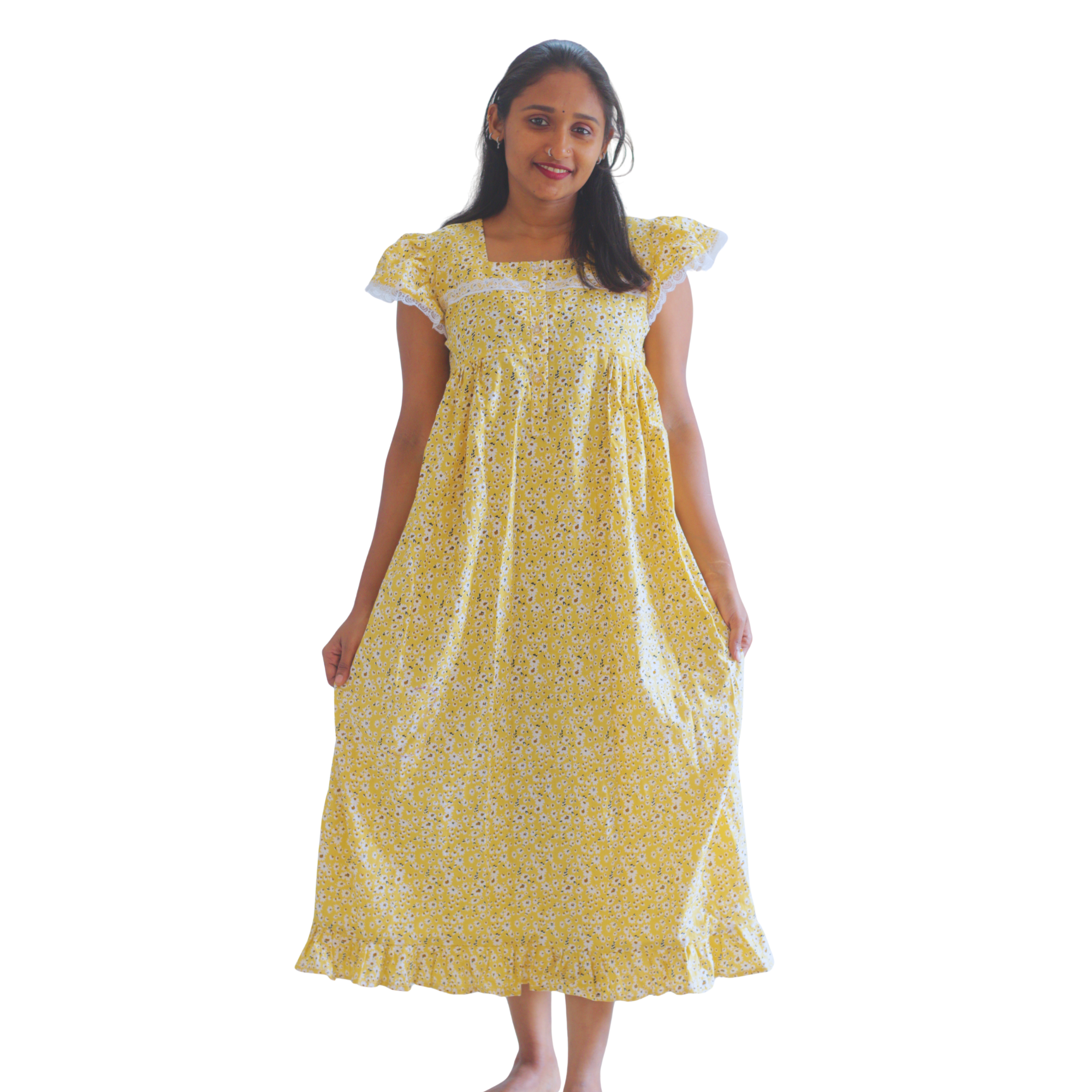 Butterfly Sleeves Feeding Short Nighty