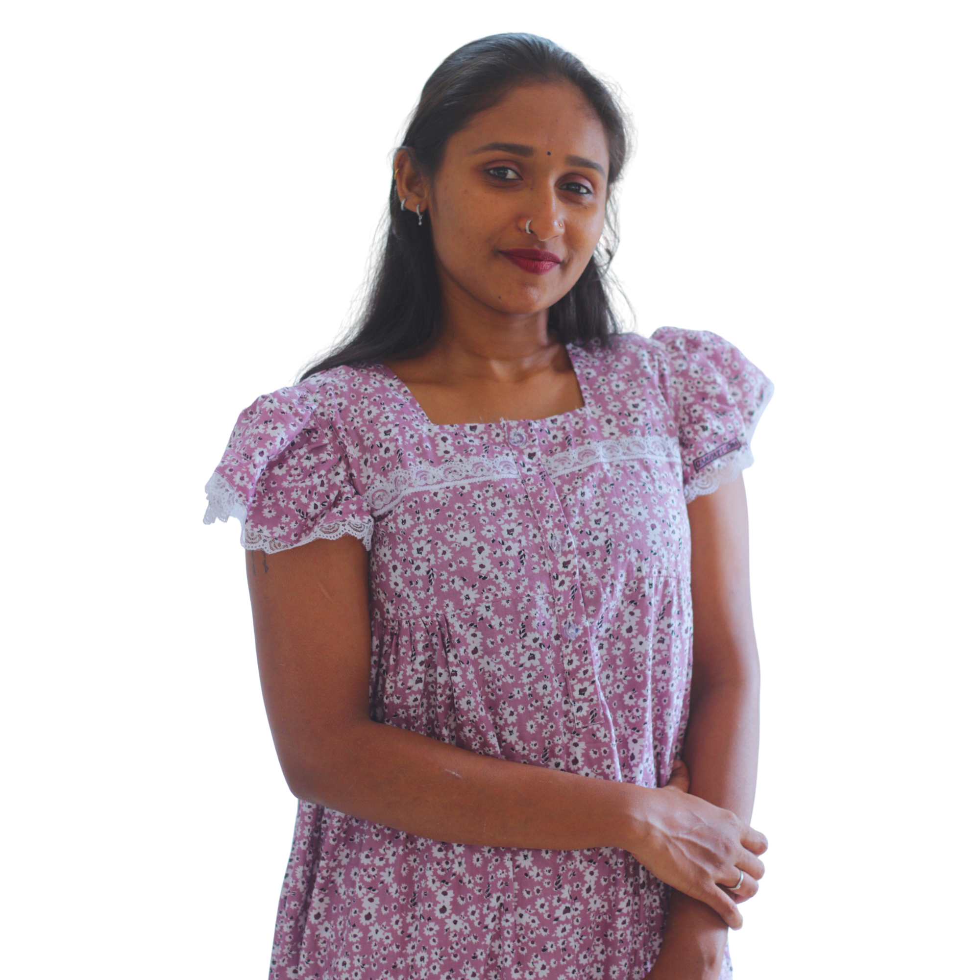 Butterfly Sleeves Feeding Short Nighty