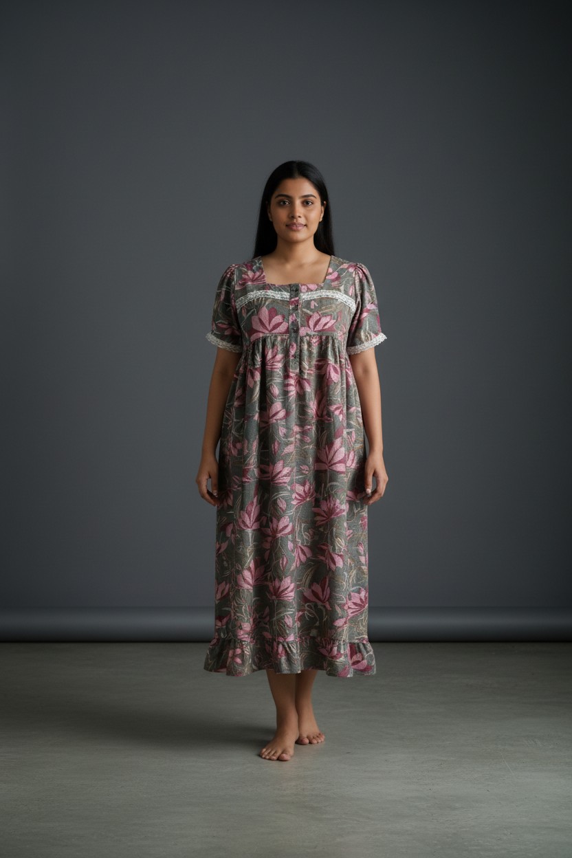 Normal Sleeves Feeding Short Nighty