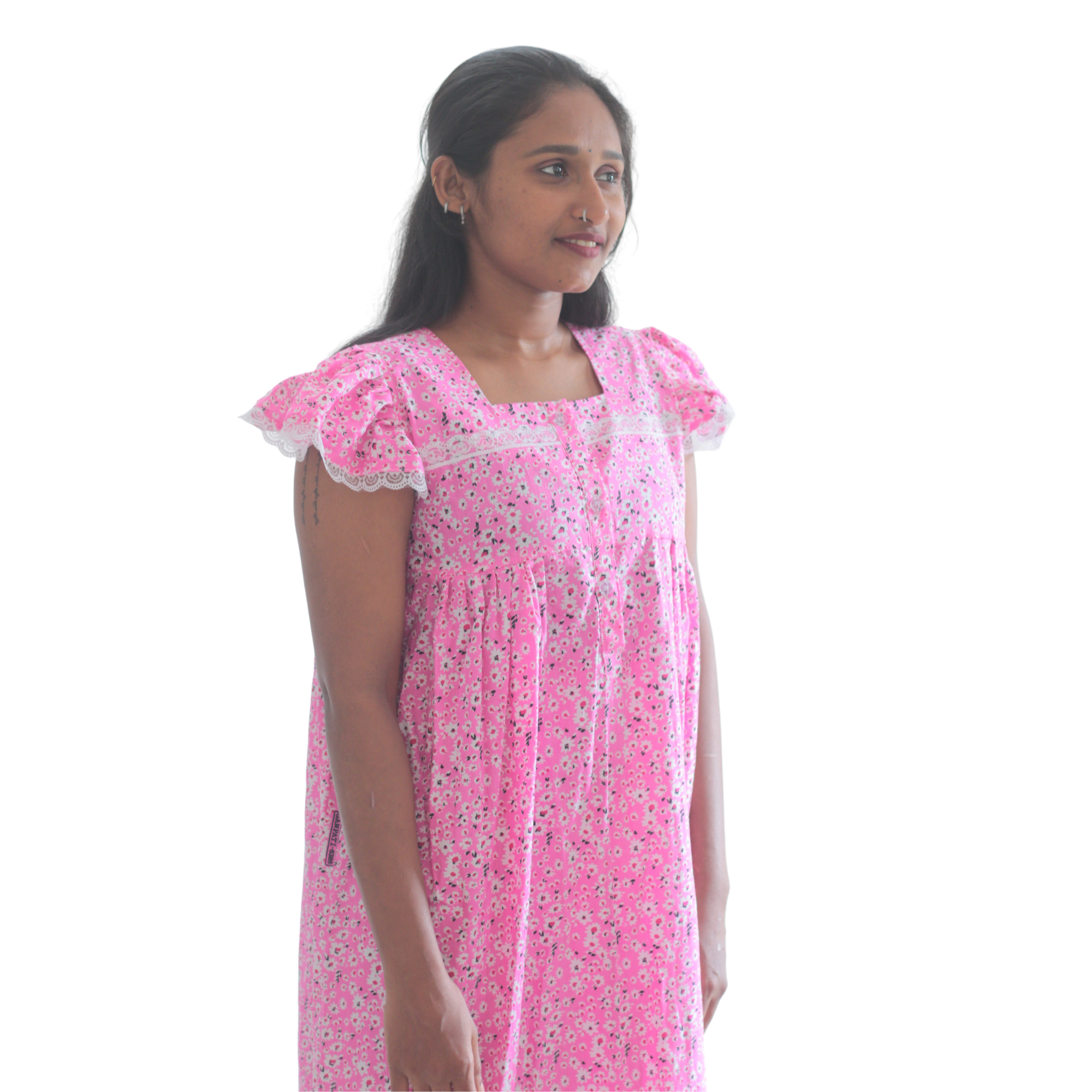 Butterfly Sleeves Feeding Short Nighty