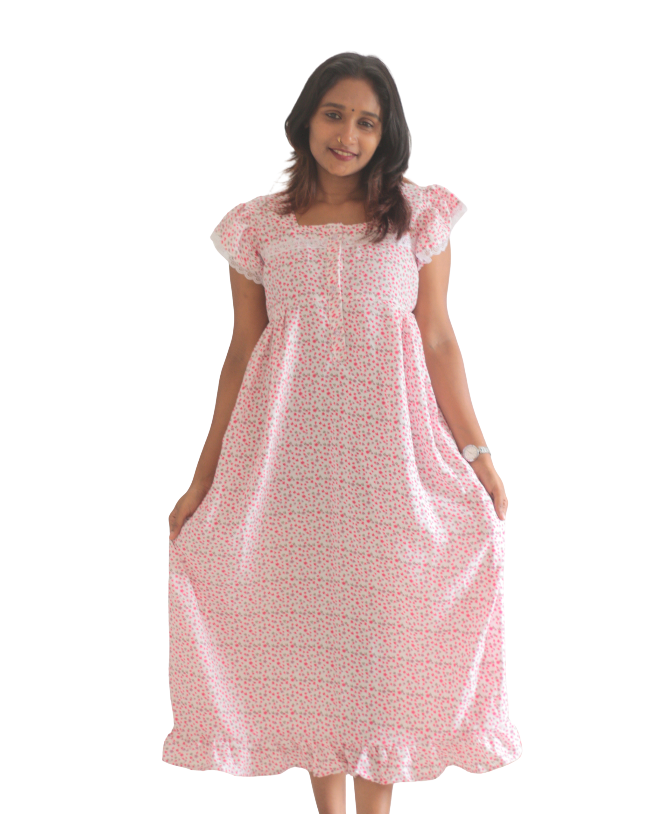 Butterfly Sleeves Feeding Friendly Short Nighty