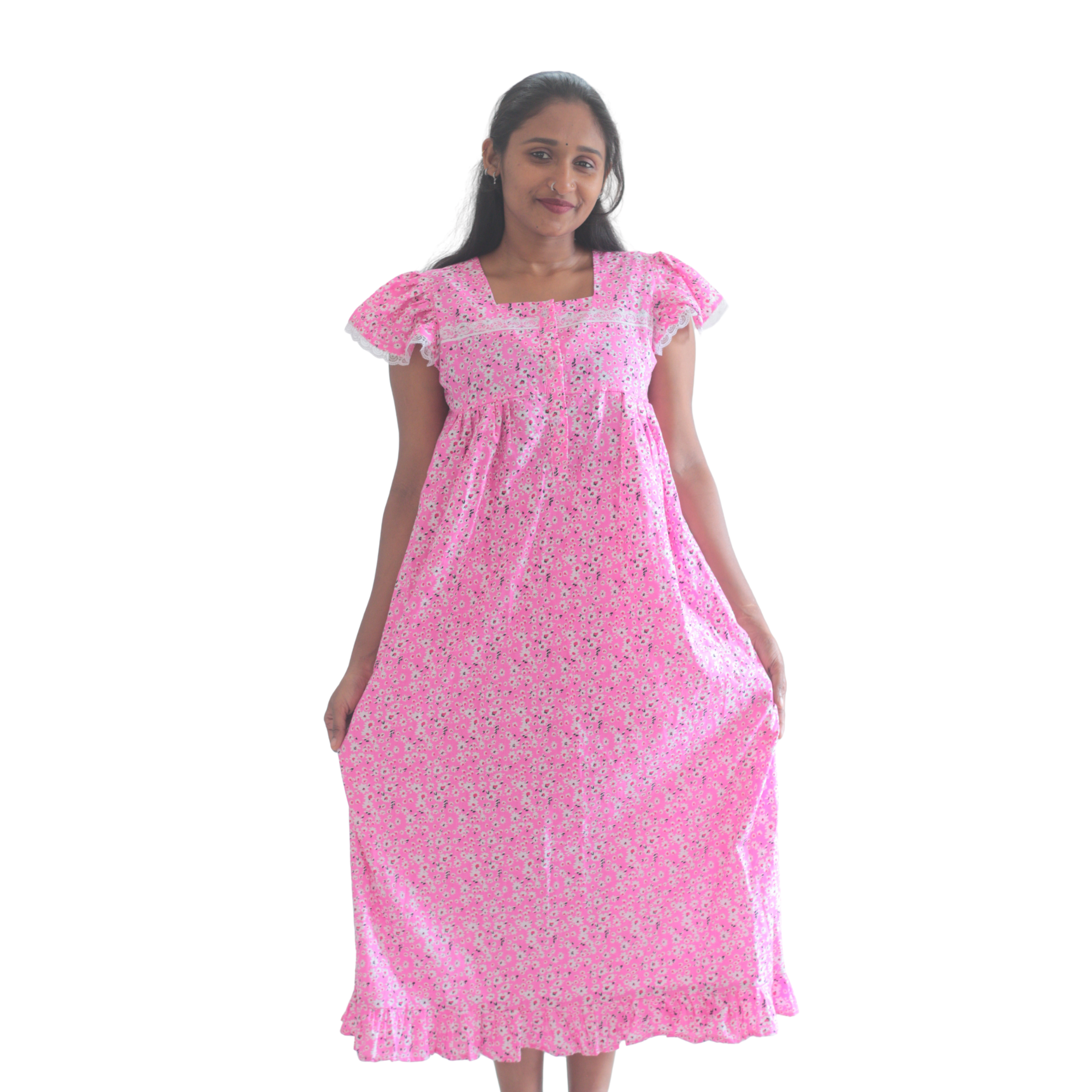 Butterfly Sleeves Feeding Short Nighty