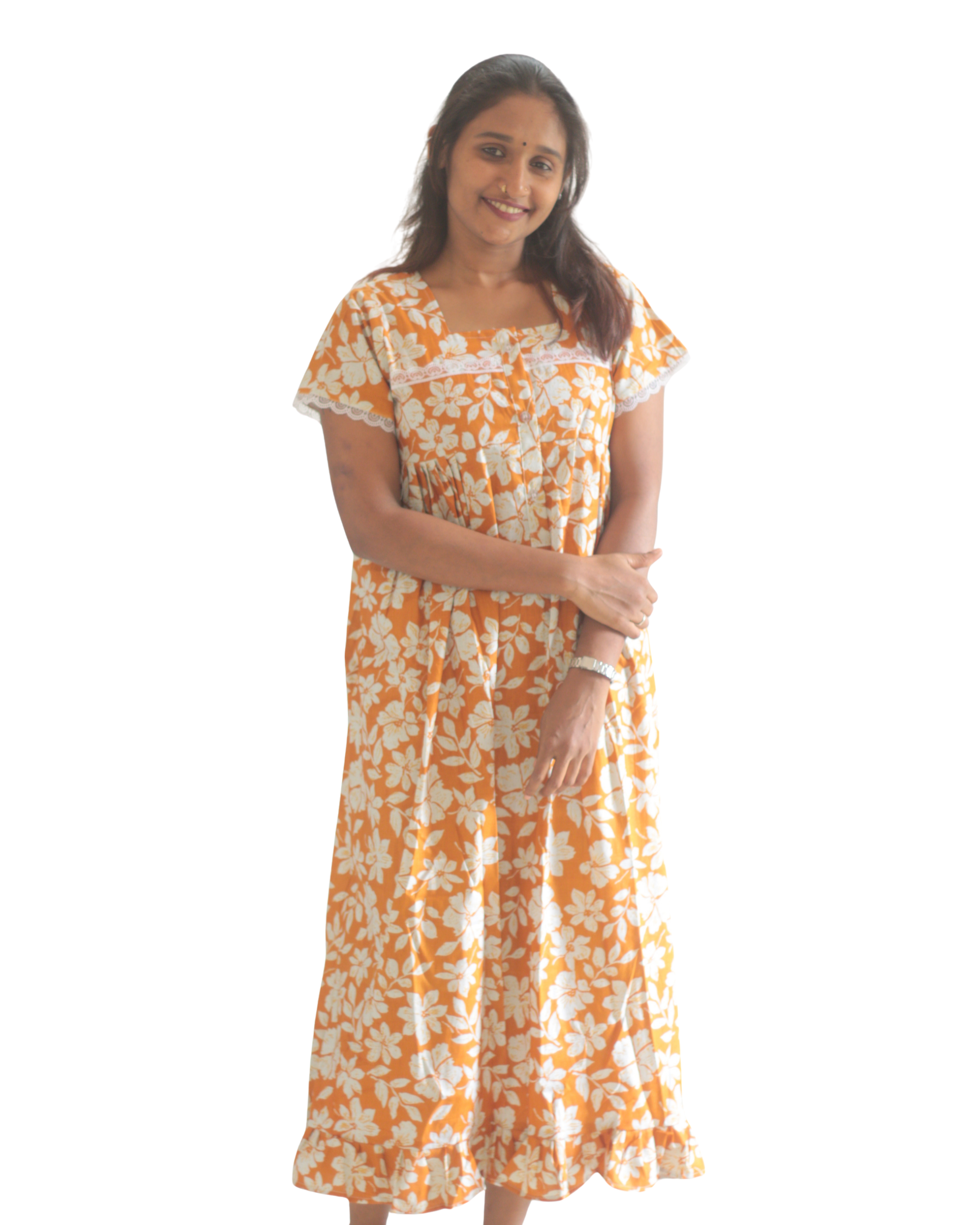 Normal Sleeves Feeding Short Nighty