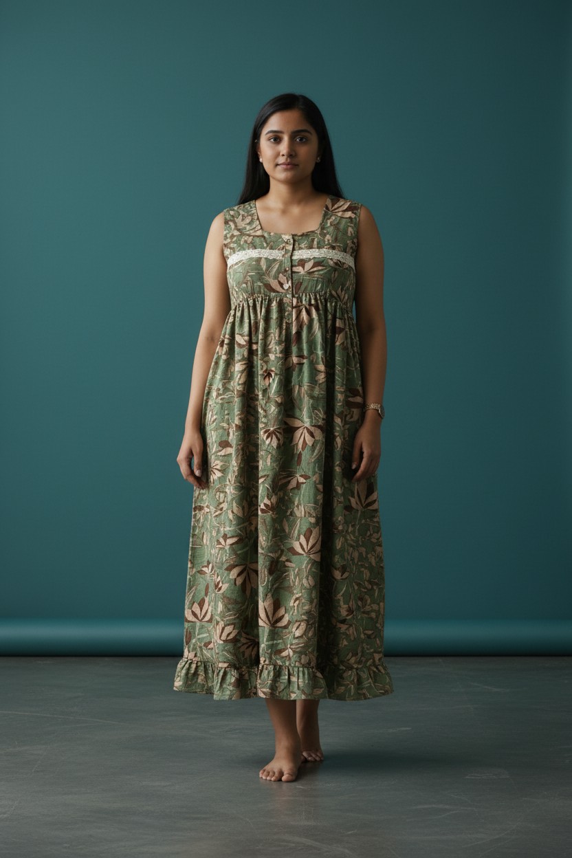 Sleeveless feeding friendly short nighty