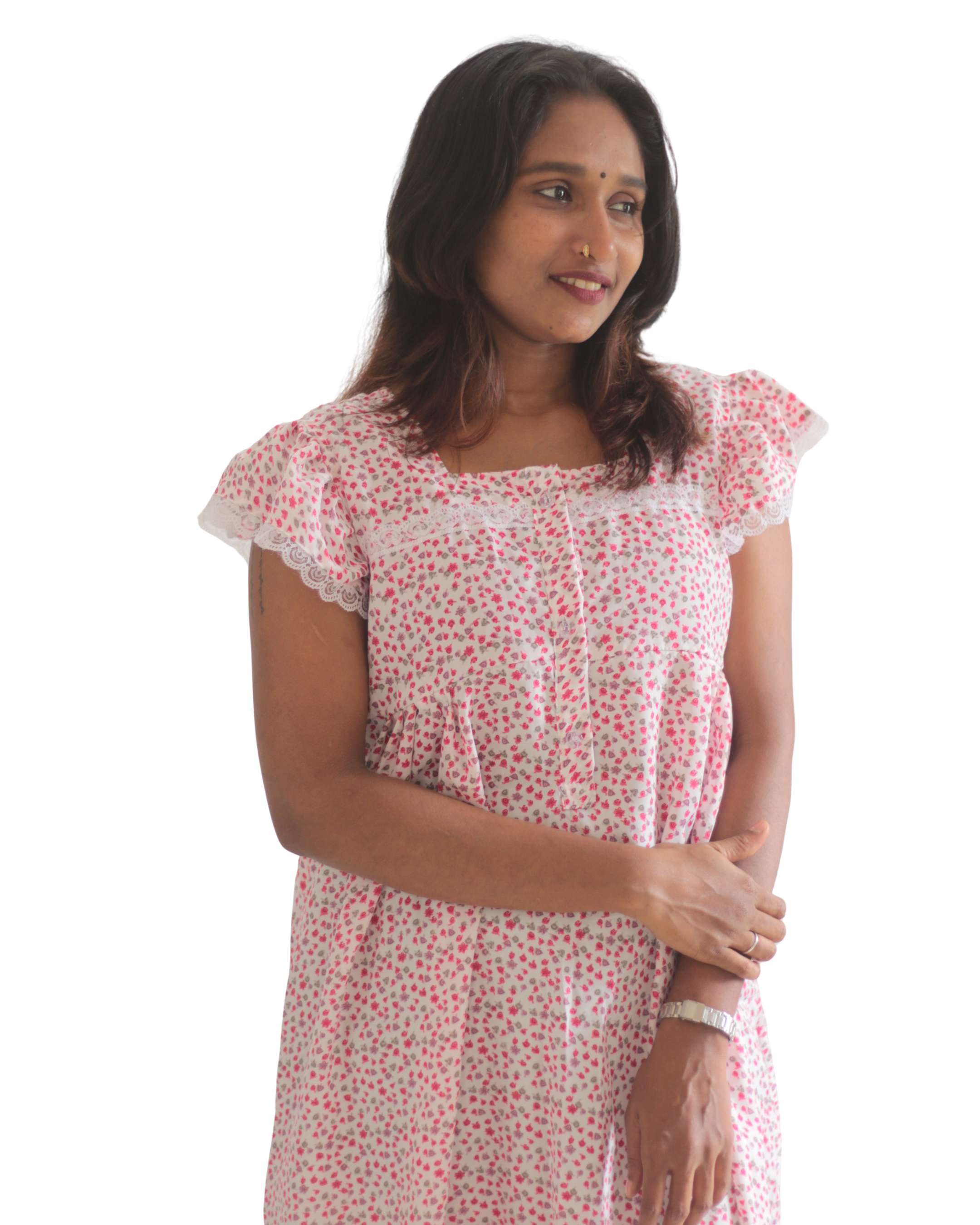 Butterfly Sleeves Feeding Friendly Short Nighty