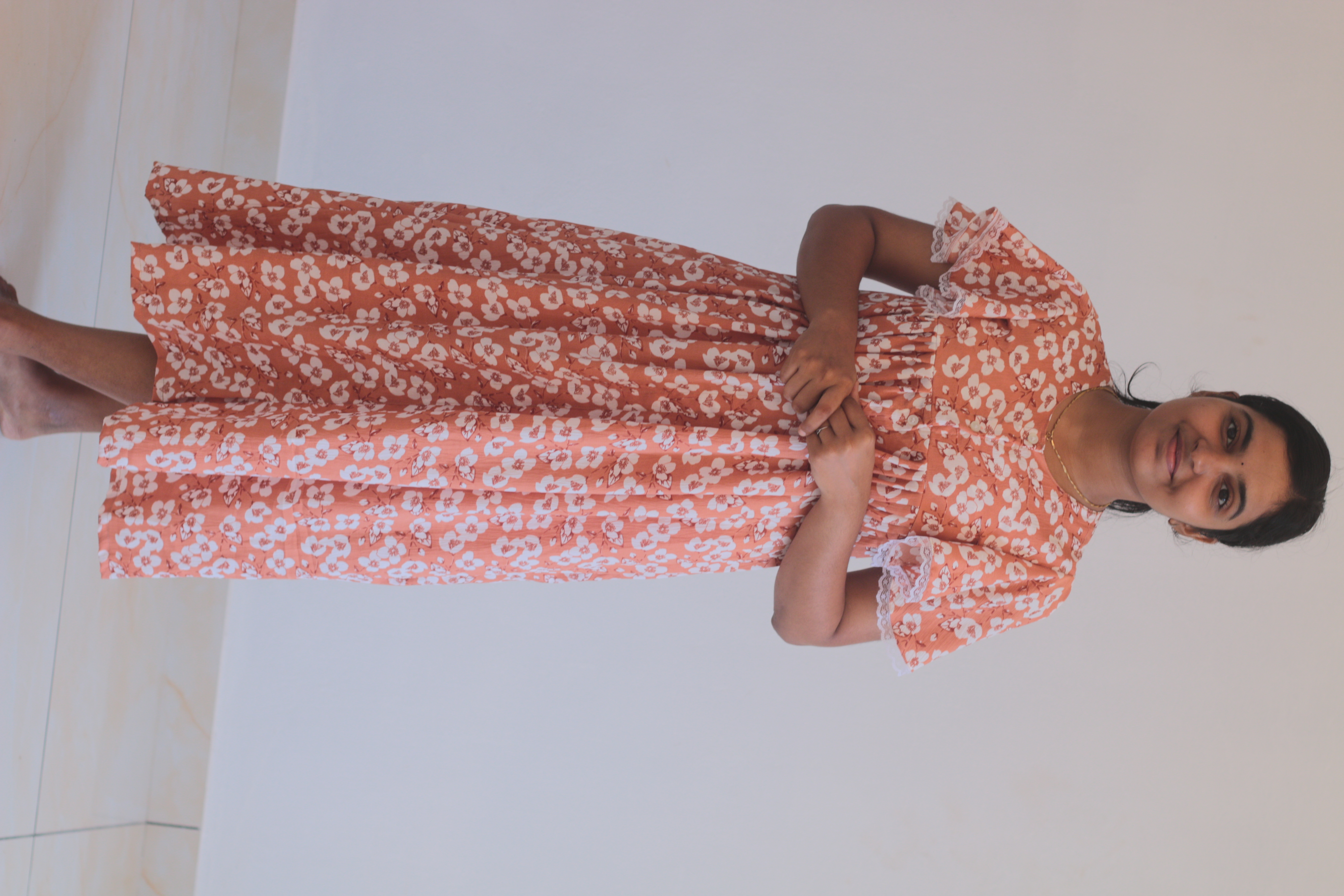 Floral Sleeves feeding short nighty