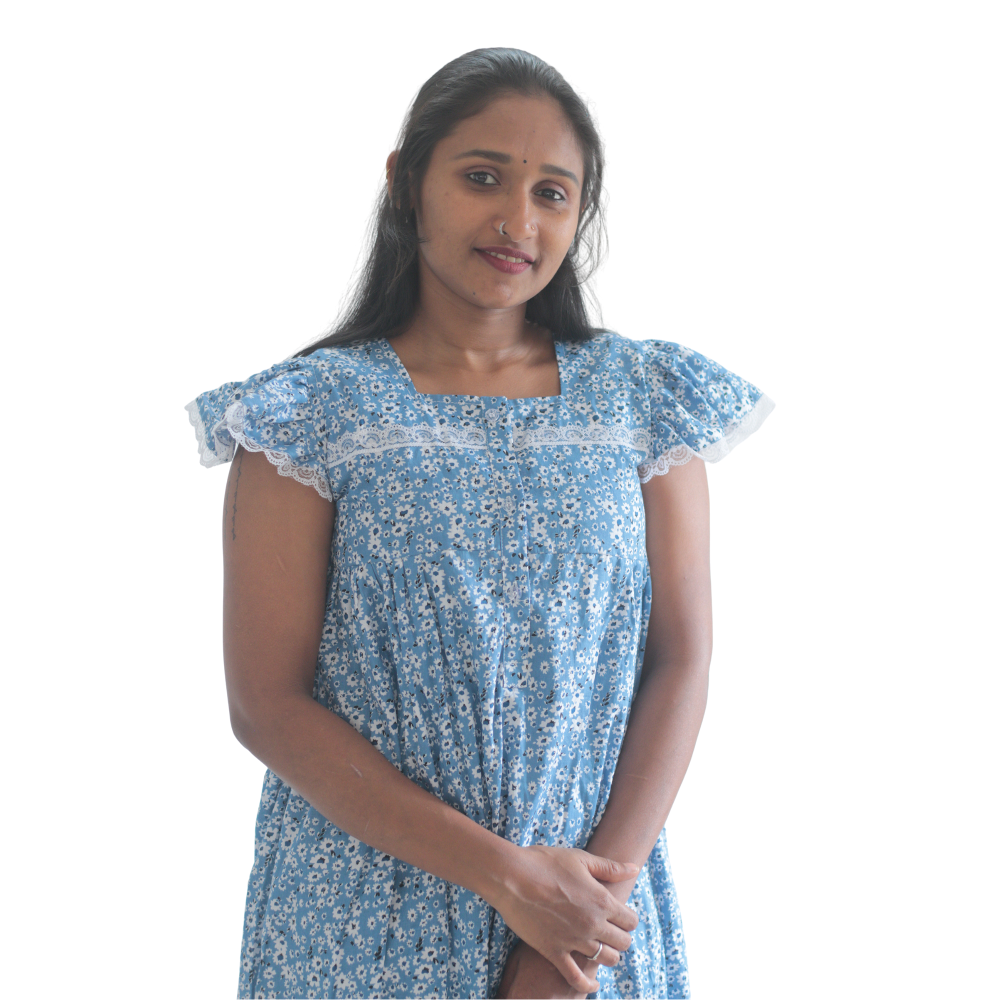 Butterfly Sleeves Feeding Short Nighty