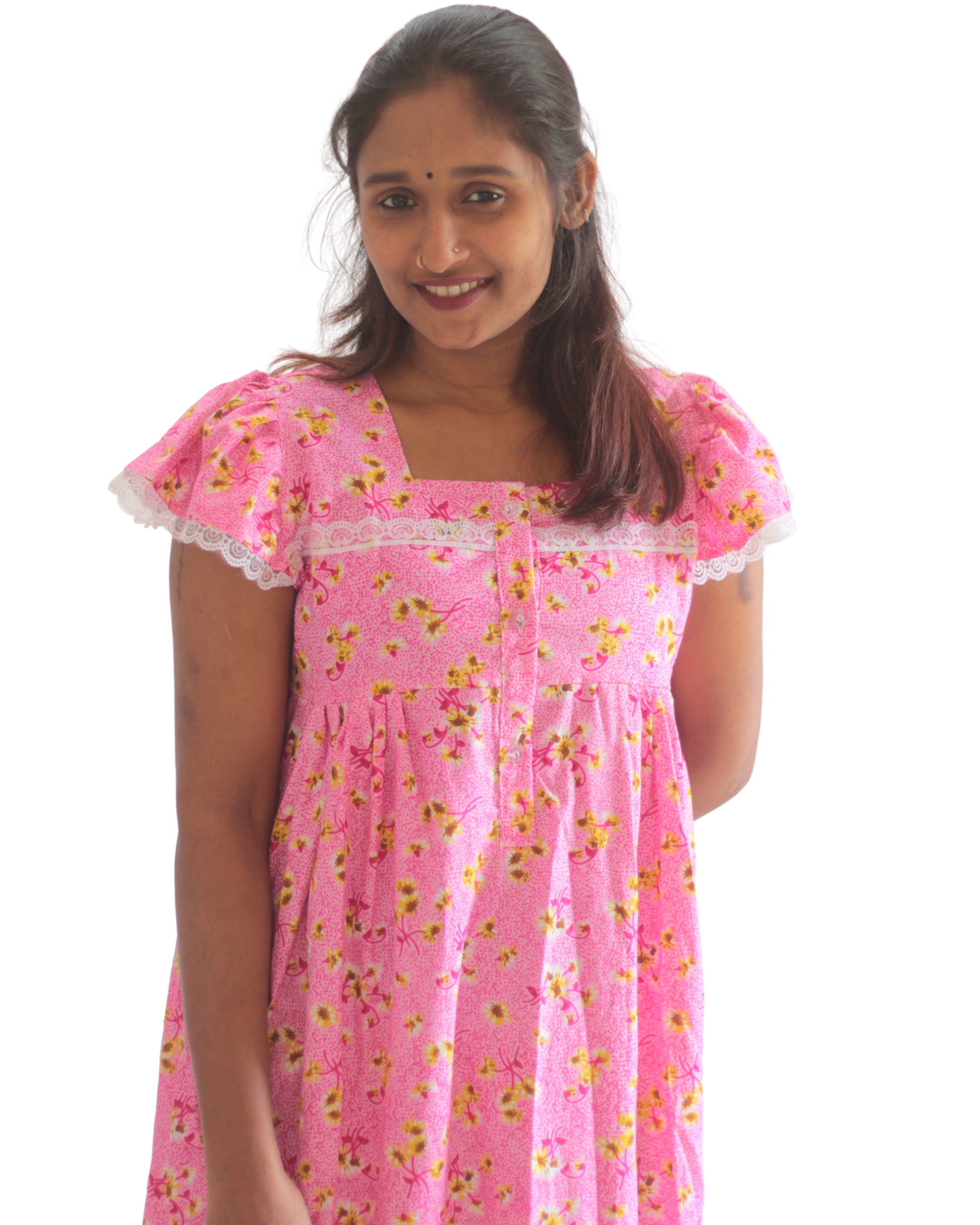 Butterfly Sleeves Feeding Friendly Short Nighty