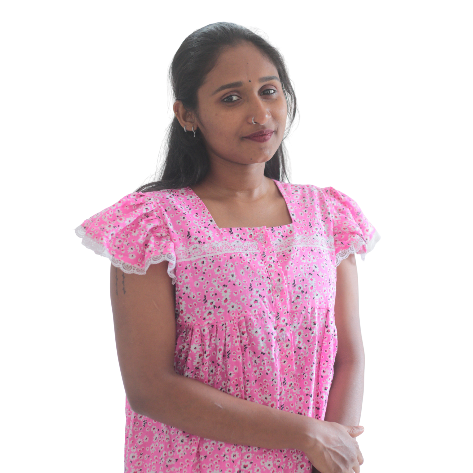 Butterfly Sleeves Feeding Short Nighty