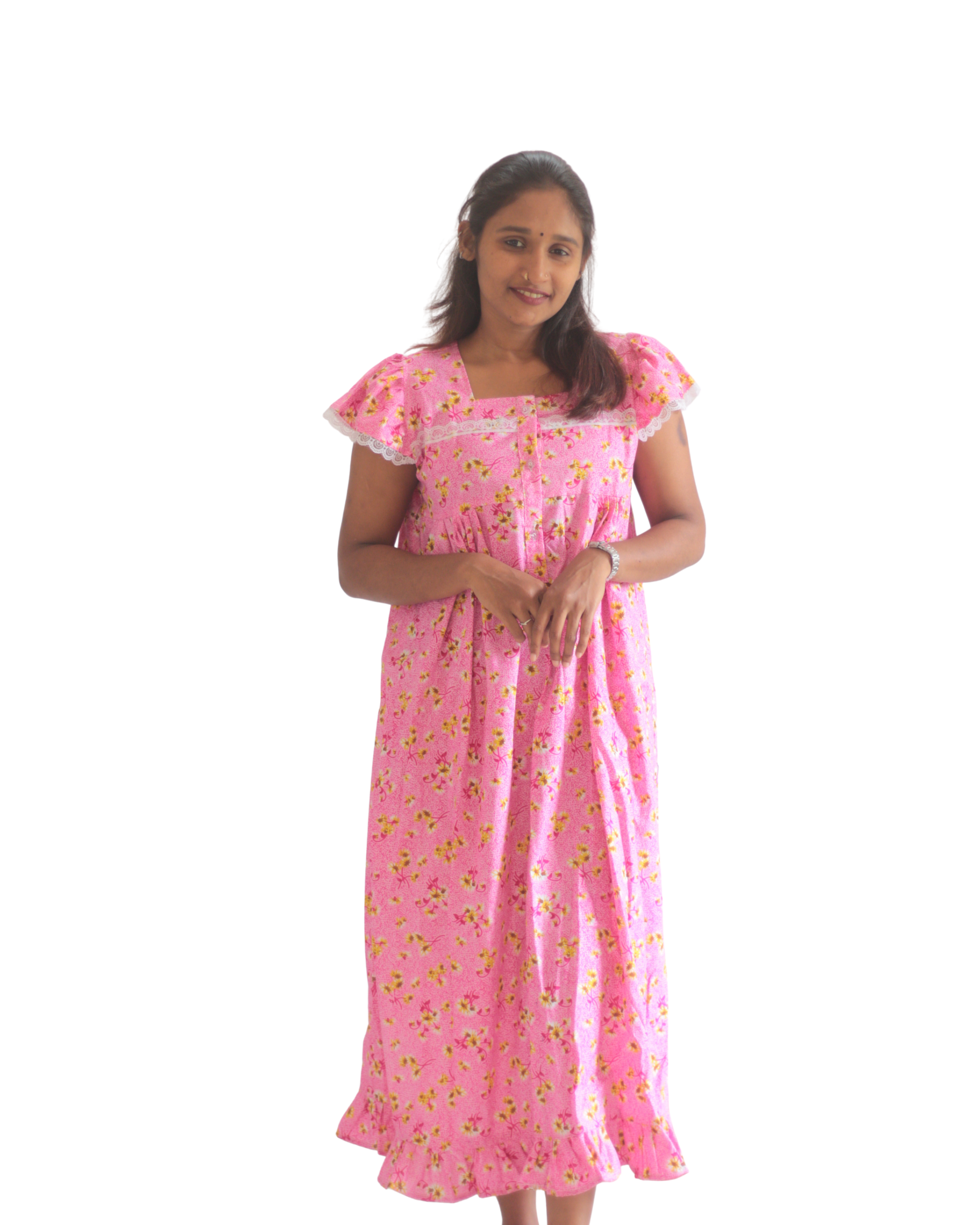 Butterfly Sleeves Feeding Friendly Short Nighty