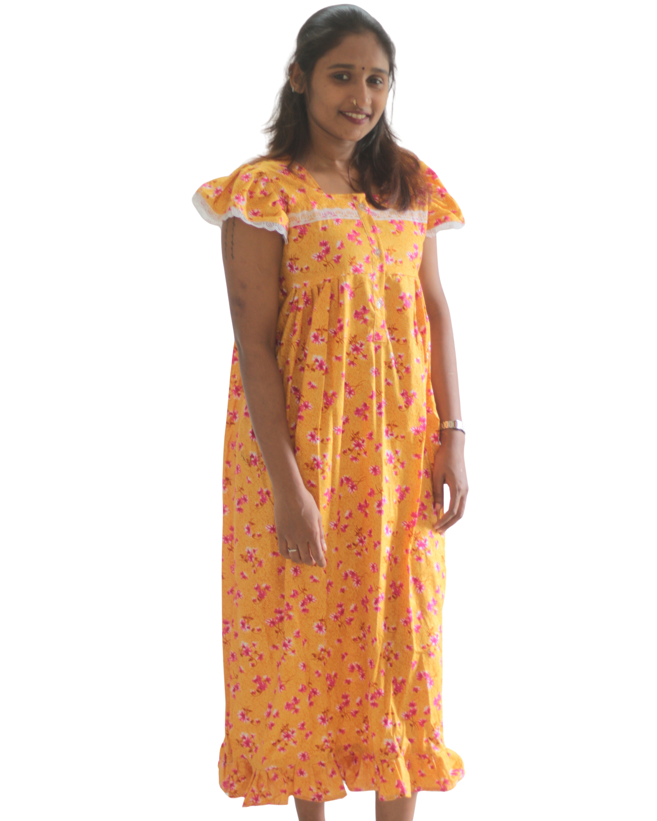 Butterfly Sleeves Feeding Friendly Short Nighty