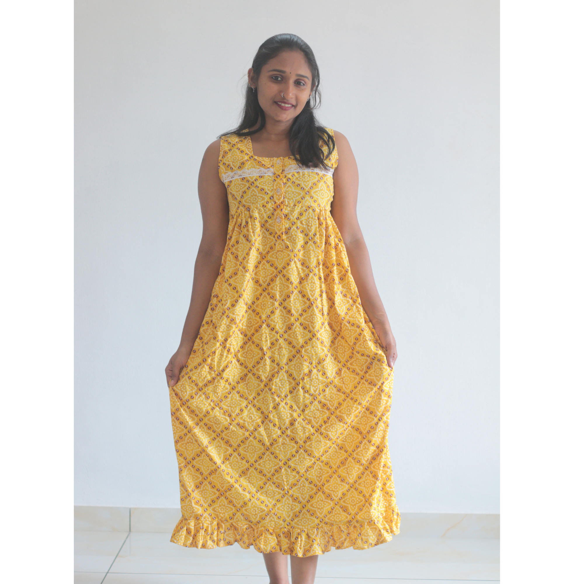 Sleeveless Feeding Short Nighty