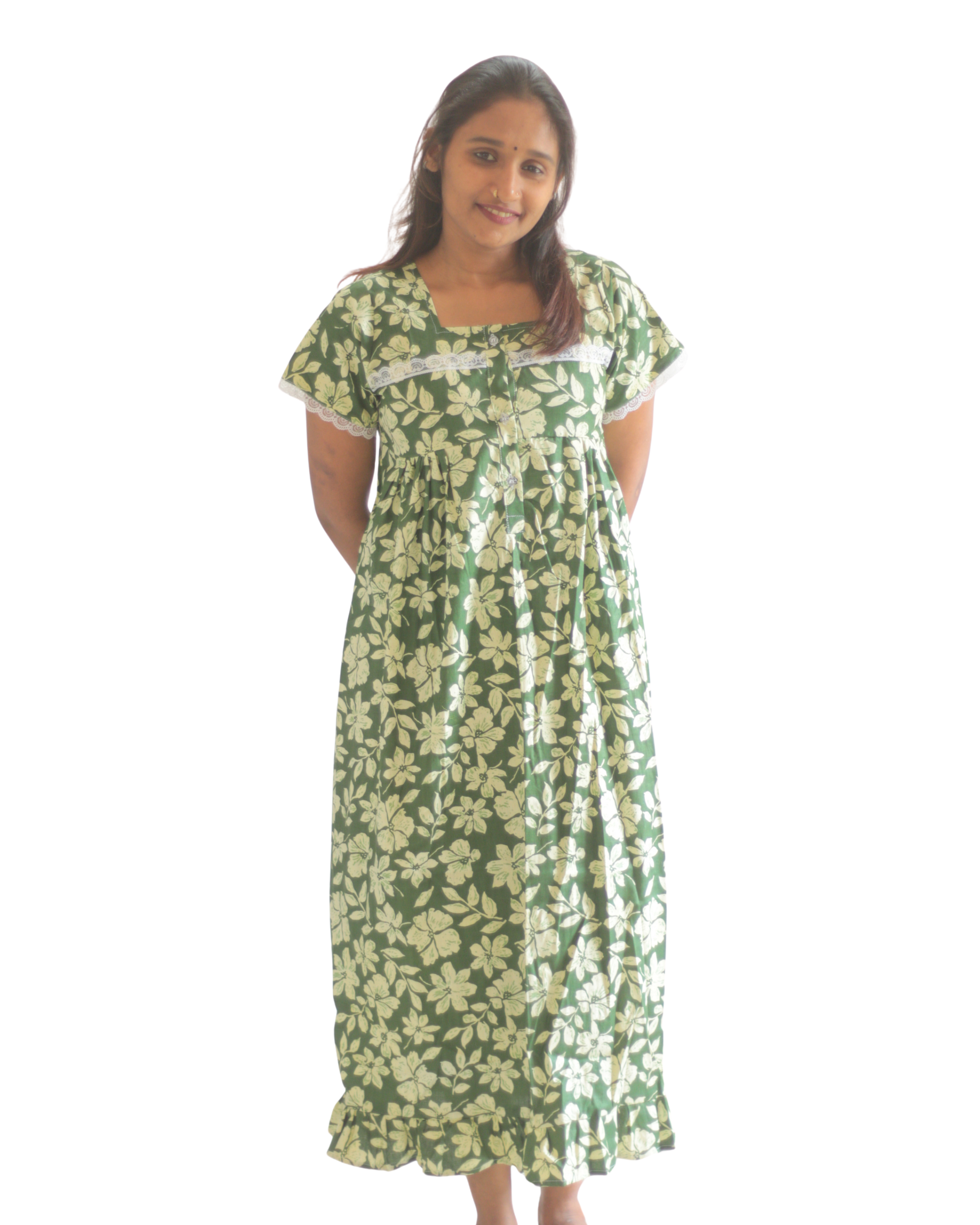 Normal Sleeves Feeding Short Nighty