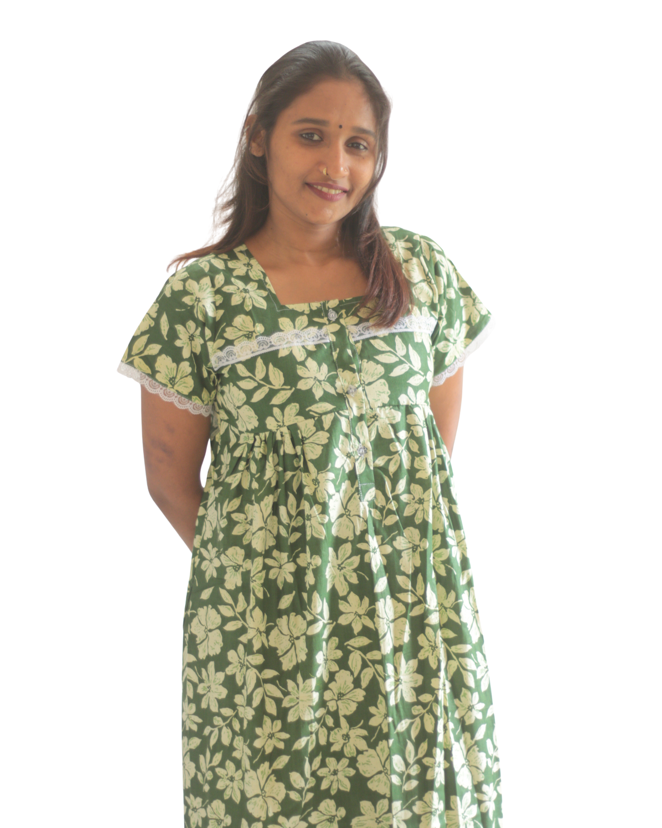 Normal Sleeves Feeding Short Nighty
