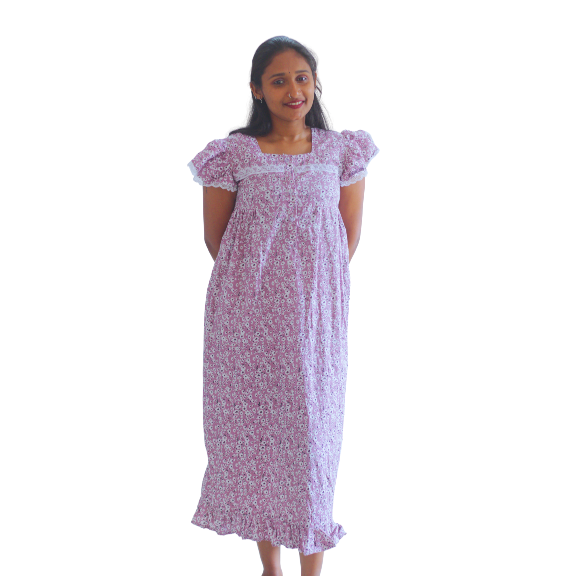 Butterfly Sleeves Feeding Short Nighty