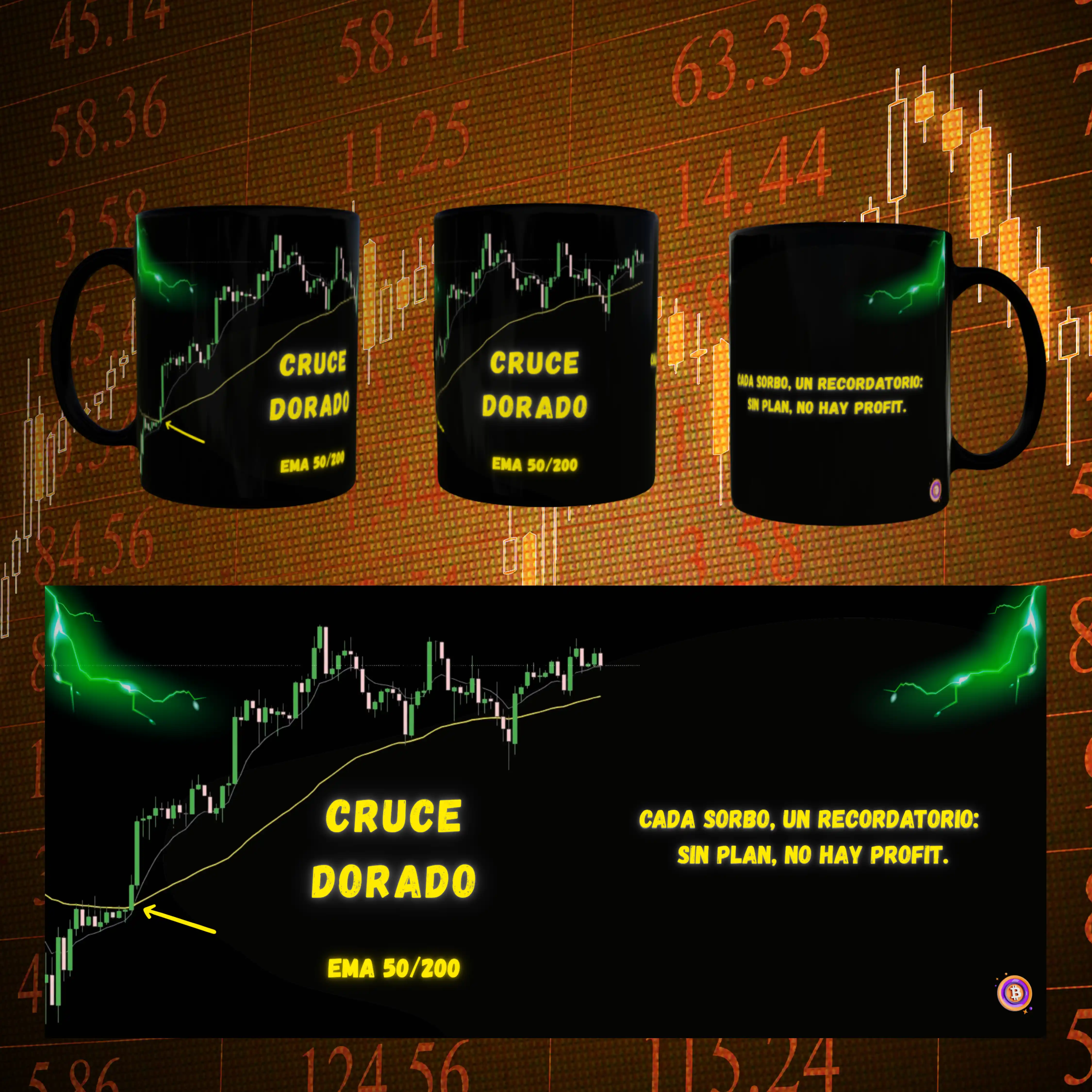 TAZA CRUCE DORADO 📊