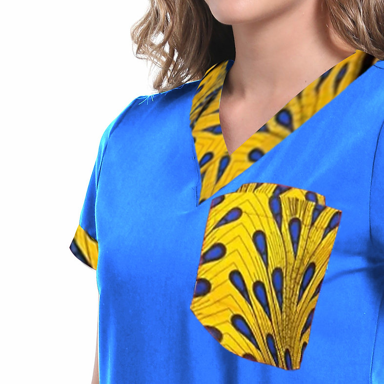 Igbo Women’s Scrub Top – Soft, Breathable African-Inspired Medical Uniform