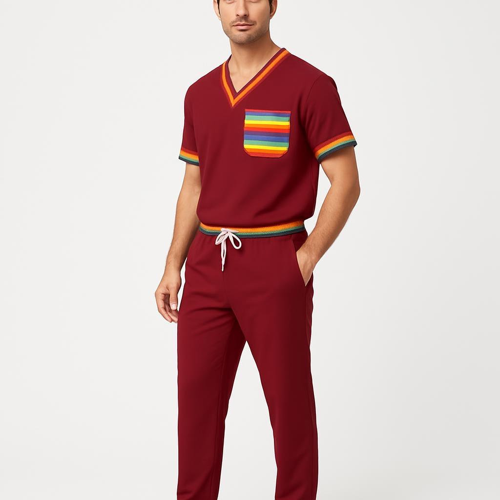 Men’s Rainbow Pride Scrub Top – Vibrant LGBTQ+ Edition