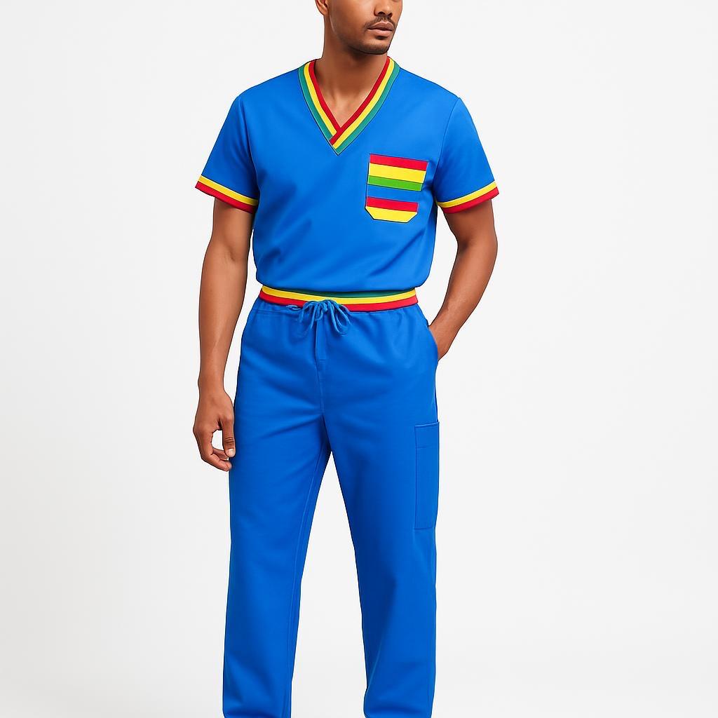 Men’s Rainbow Pride Scrub Top – Vibrant LGBTQ+ Edition