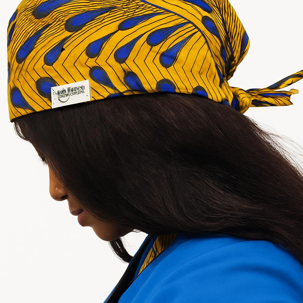 Igbo Scrub Cap – African Print Medical Hat for Nurses & Doctors