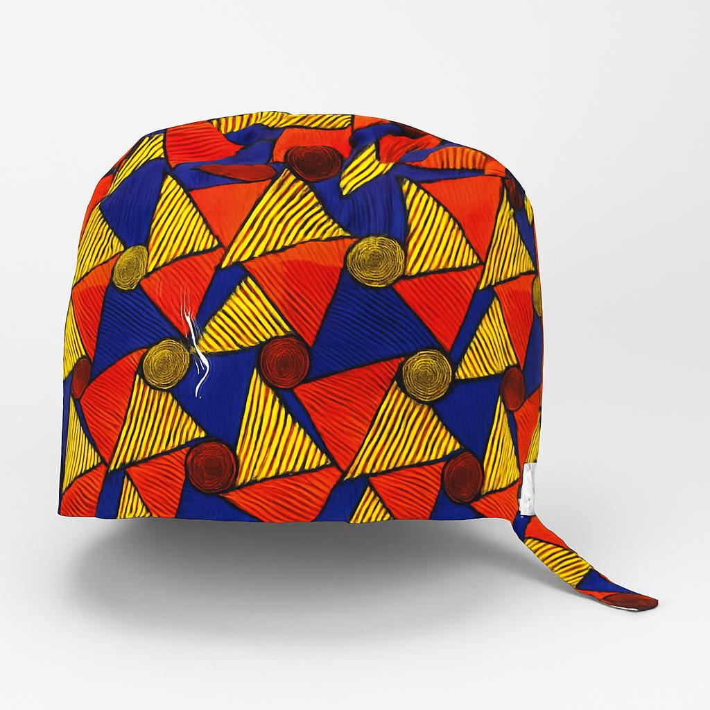 Delta Heritage Scrub Cap – African-Inspired Healthcare Headwear