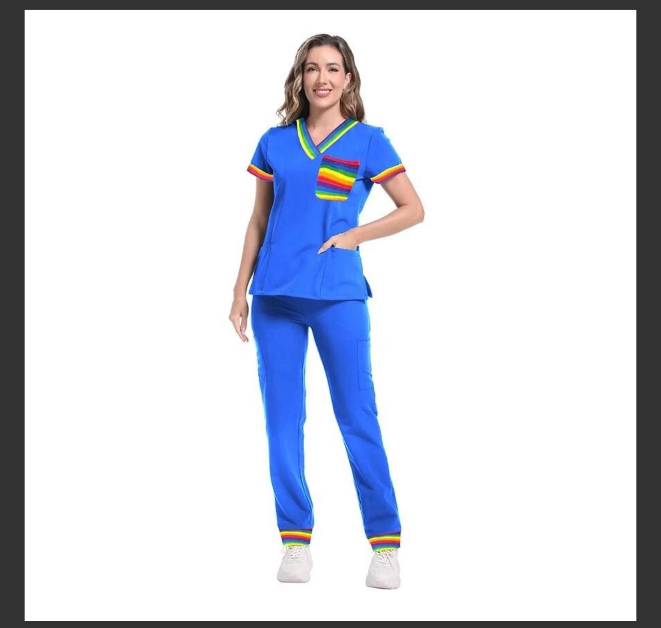 Rainbow Pride Scrub Top – Colorful, Comfortable LGBTQ+ Medical Uniform