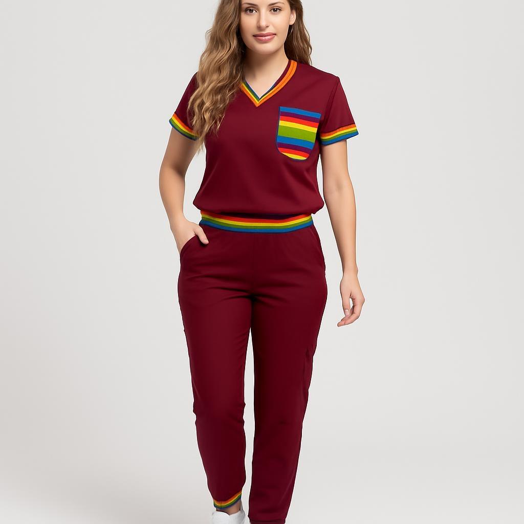 Rainbow Pride Scrub Top – Colorful, Comfortable LGBTQ+ Medical Uniform