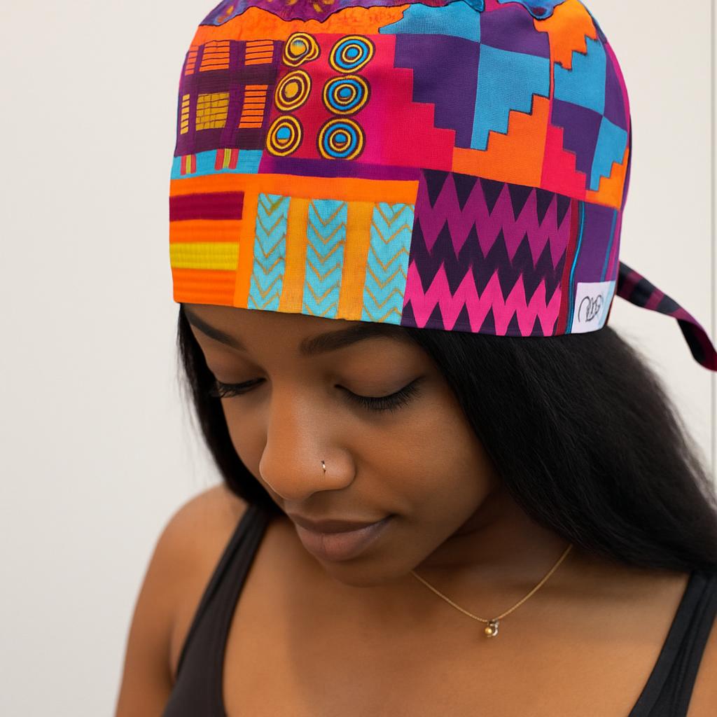 Lagos Scrub Cap – Cotton, Tie-Back, Adjustable Medical Surgical Hat