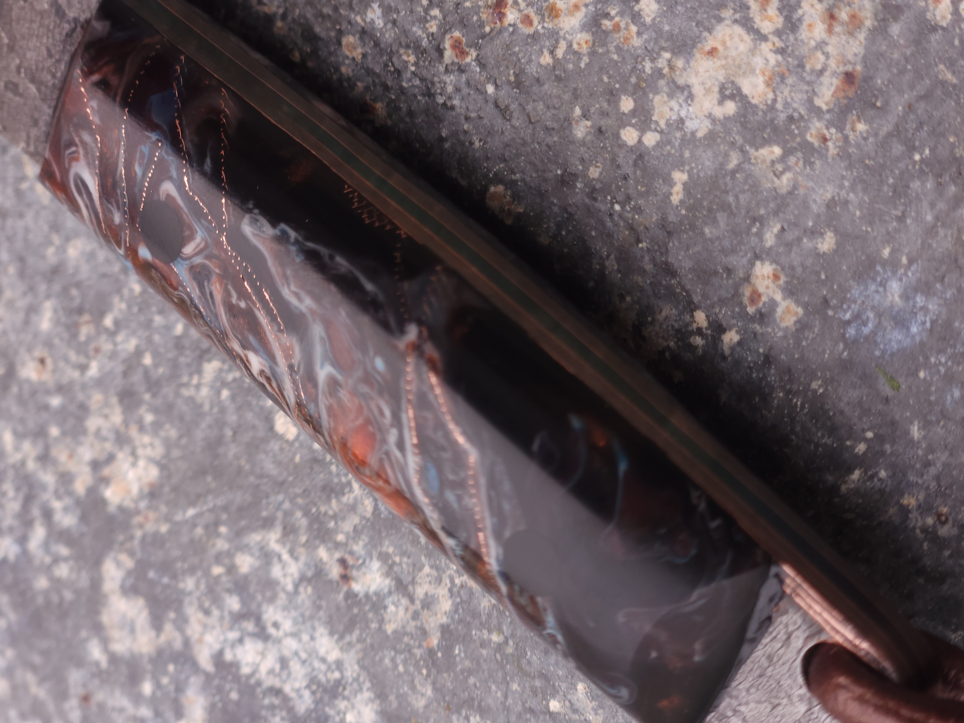 Copper Damascus Tanto - Resin Handle