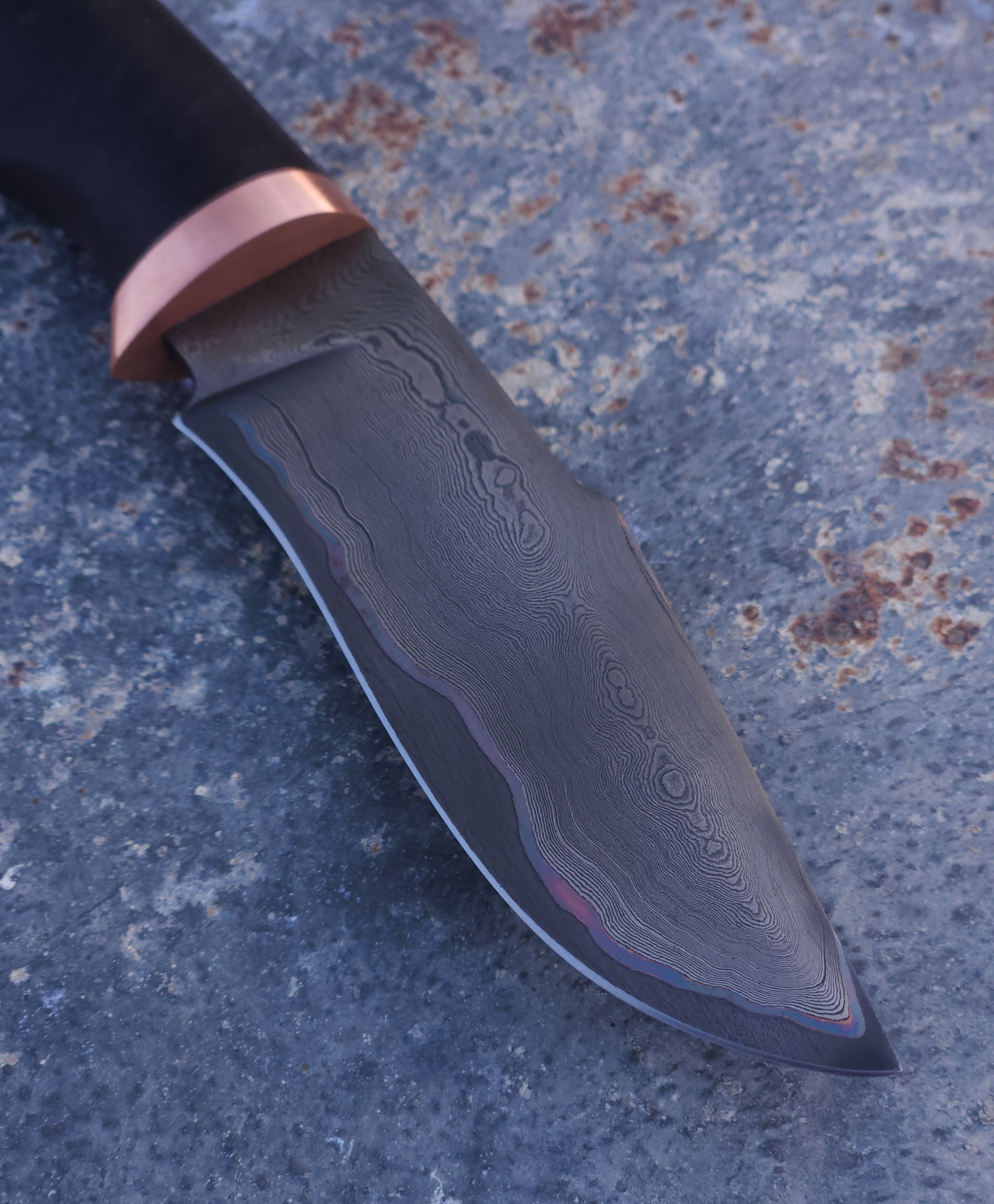 Purple Copper Damascus Hunter 1