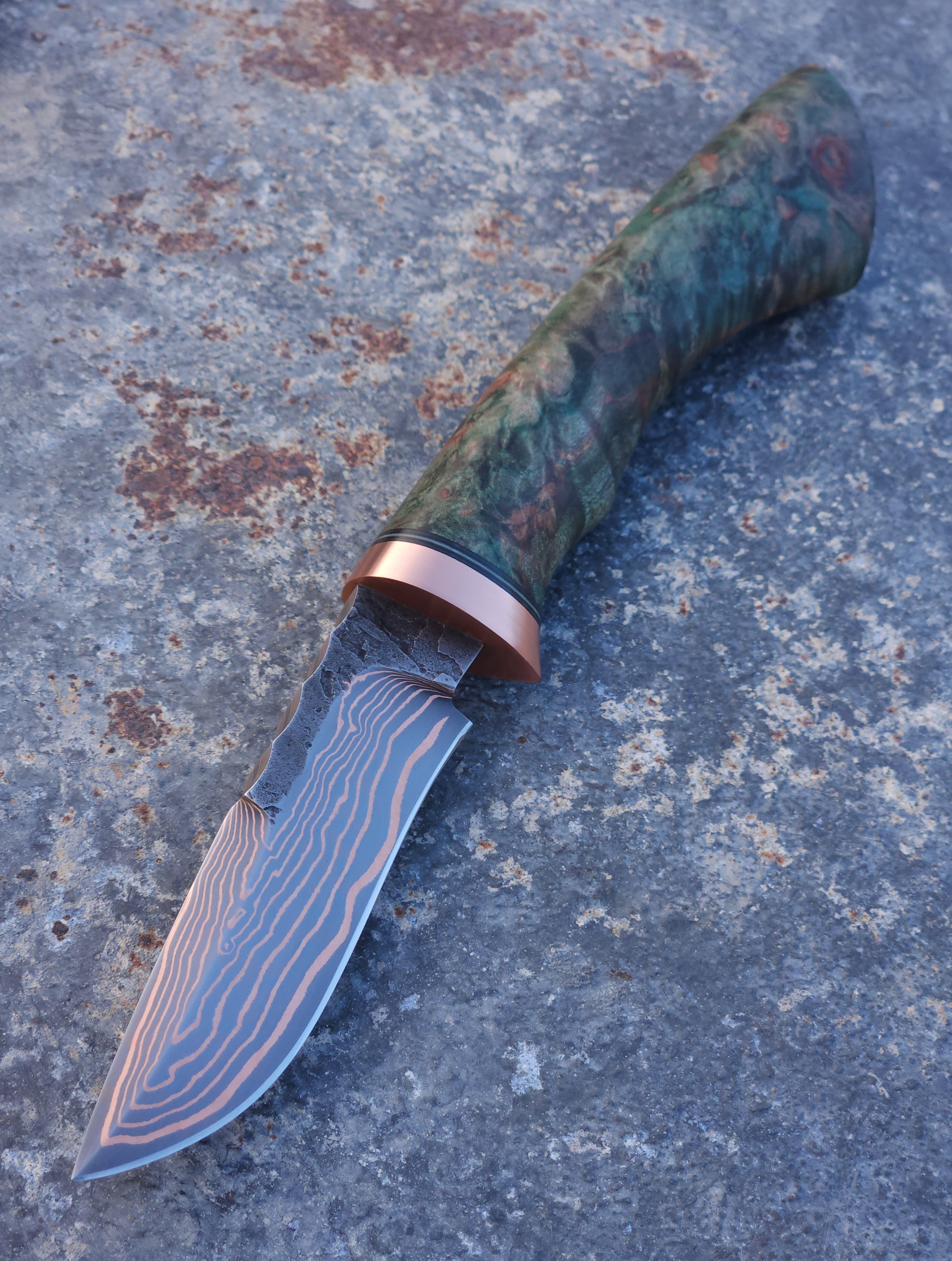 Copper Damascus Hunter (Green Maple)